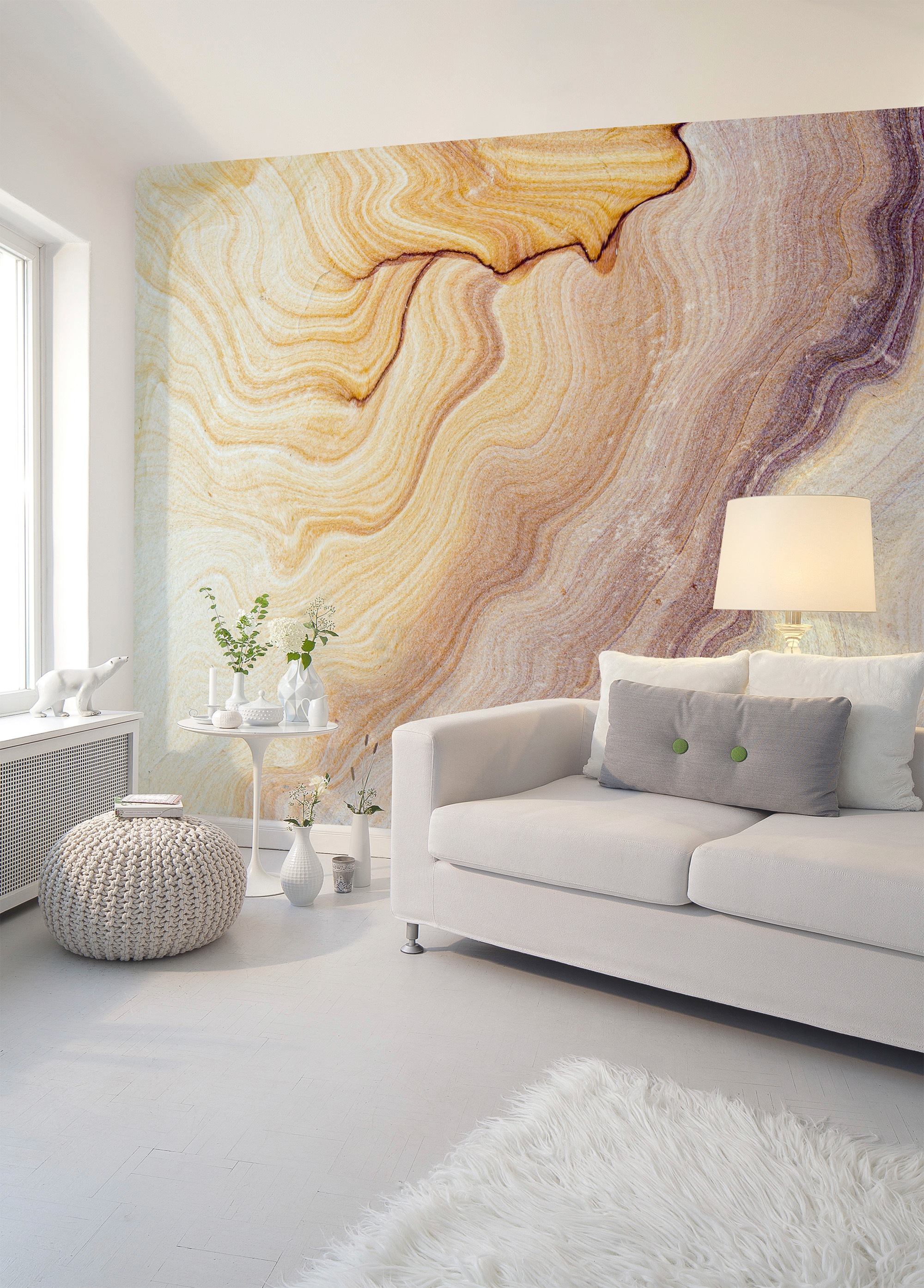 living walls Fototapete »Designwalls Marble Waves«, Vlies, Wand, Schräge, Decke