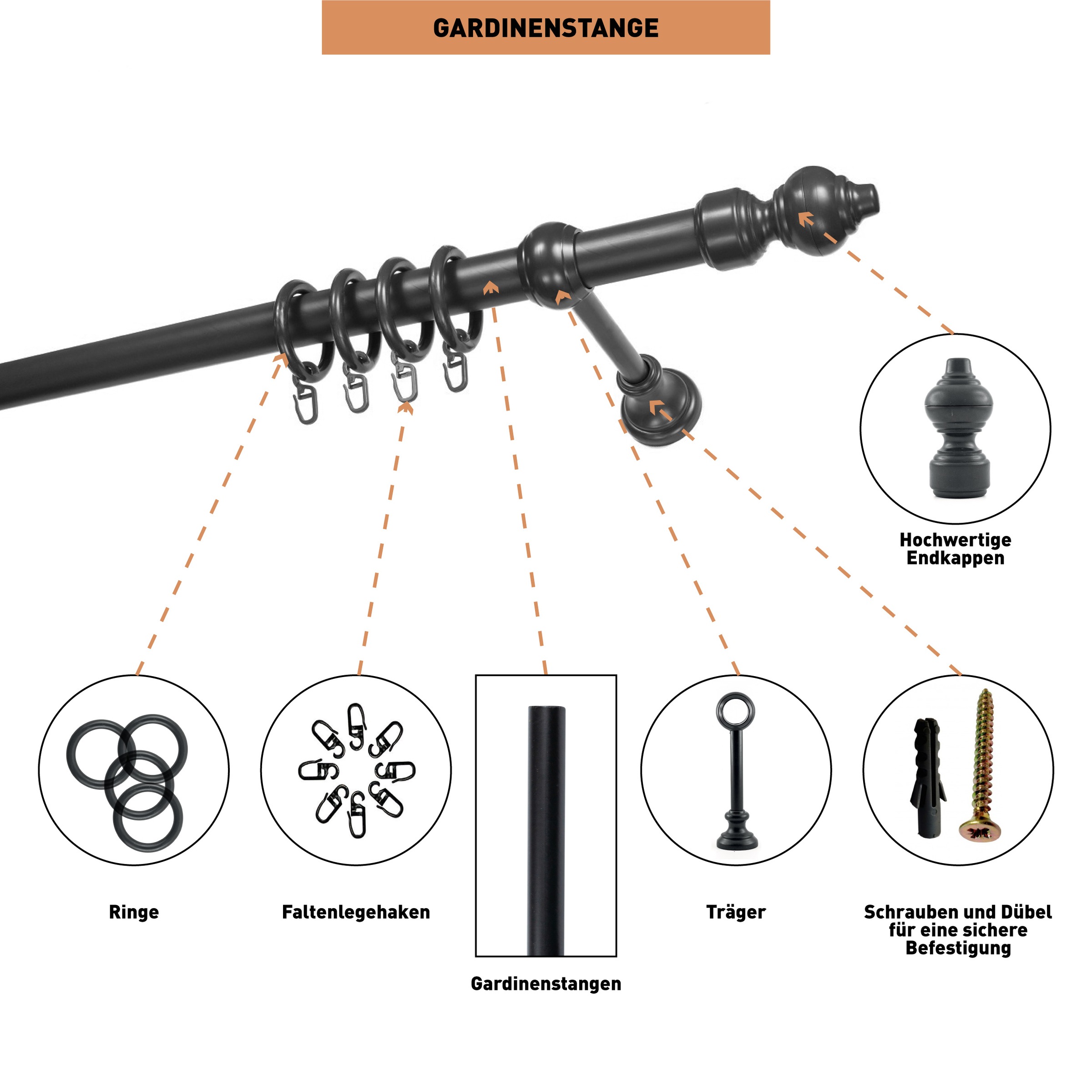 SN DECO GROUP Gardinenstange "Filigrano" 1 läufig-läufig Fixmaß günstig online kaufen
