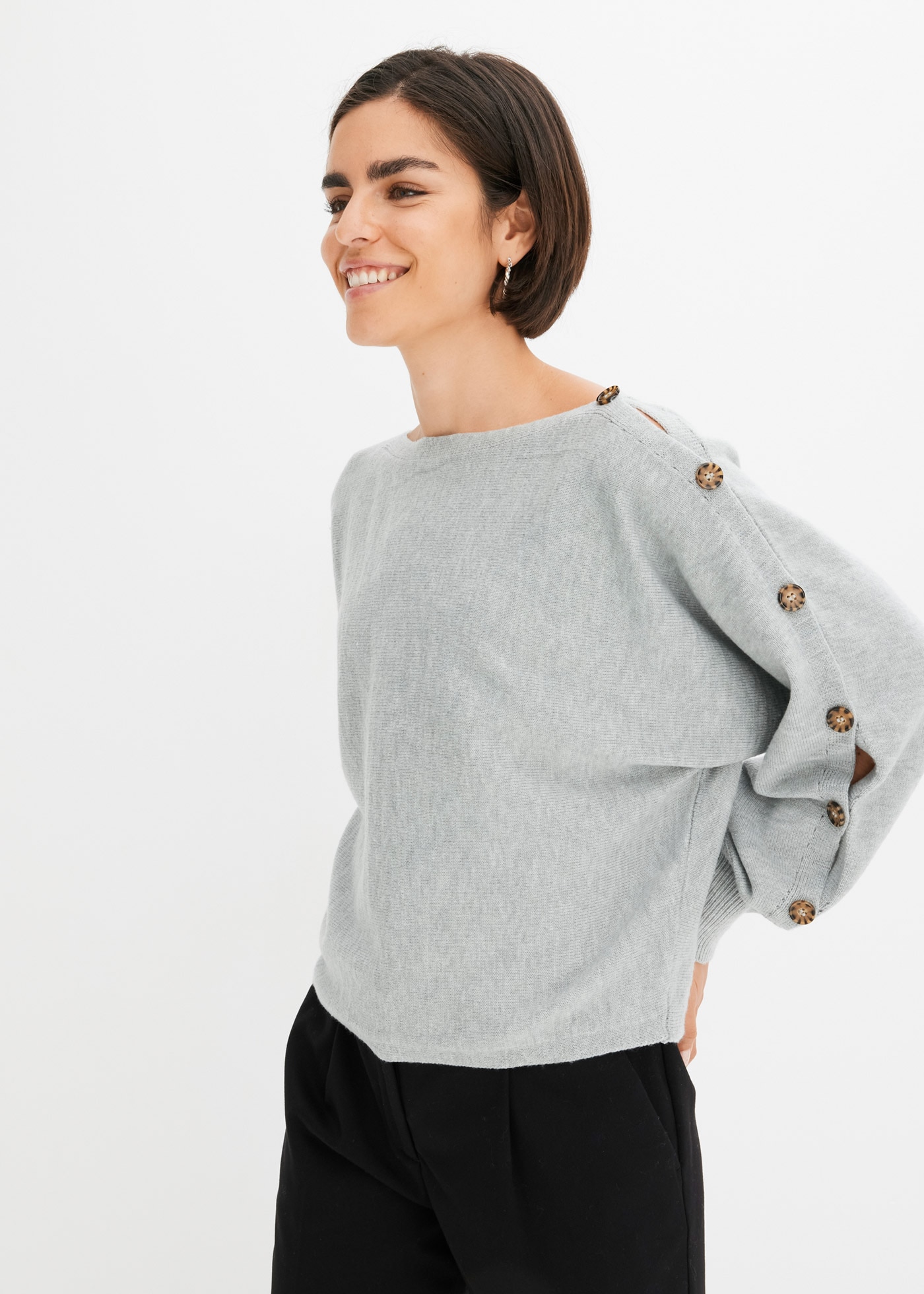 bonprix Strickpullover "Pullover" aus Polyester und Polyamid, bequeme Passf günstig online kaufen