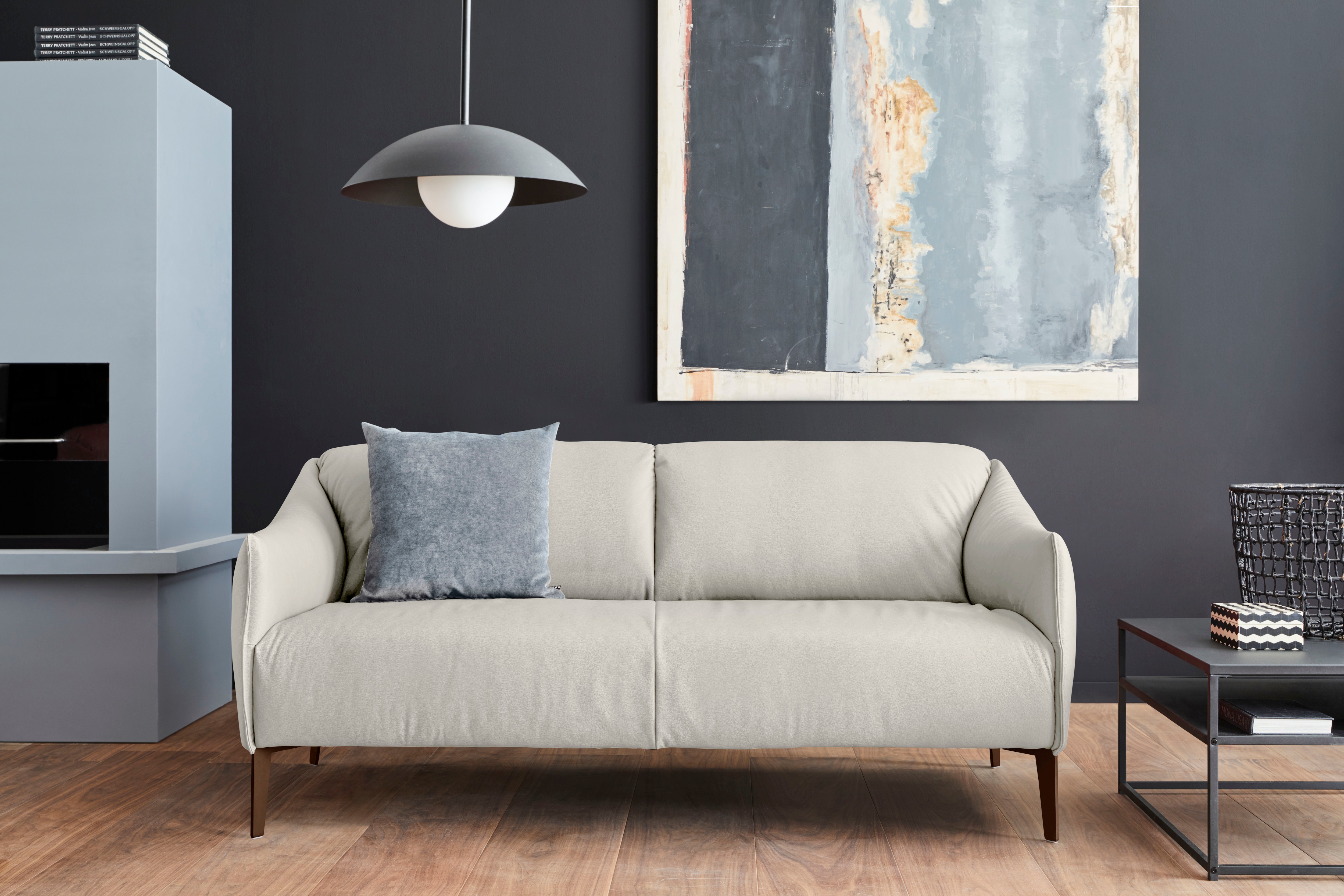 W.SCHILLIG 2,5-Sitzer "sally Designsofa, Loungesofa, bequem, schmale Armlehnen, Breite 194cm" mit Metall-Winkelfüßen in Bronze pulverbeschichtet, Breite 194 cm