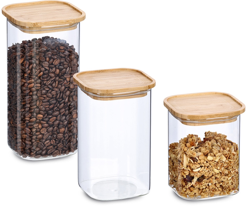Zeller Present Vorratsglas Set, 3 Stk. tlg. mit Bambusdeckel günstig online kaufen