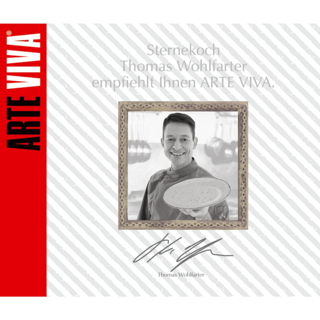 ARTE VIVA Tafelservice »Puro«, (Set, 12 tlg.), Farbset in Türkis und Beige, vom Sternekoch Thomas Wohlfarter empfohlen