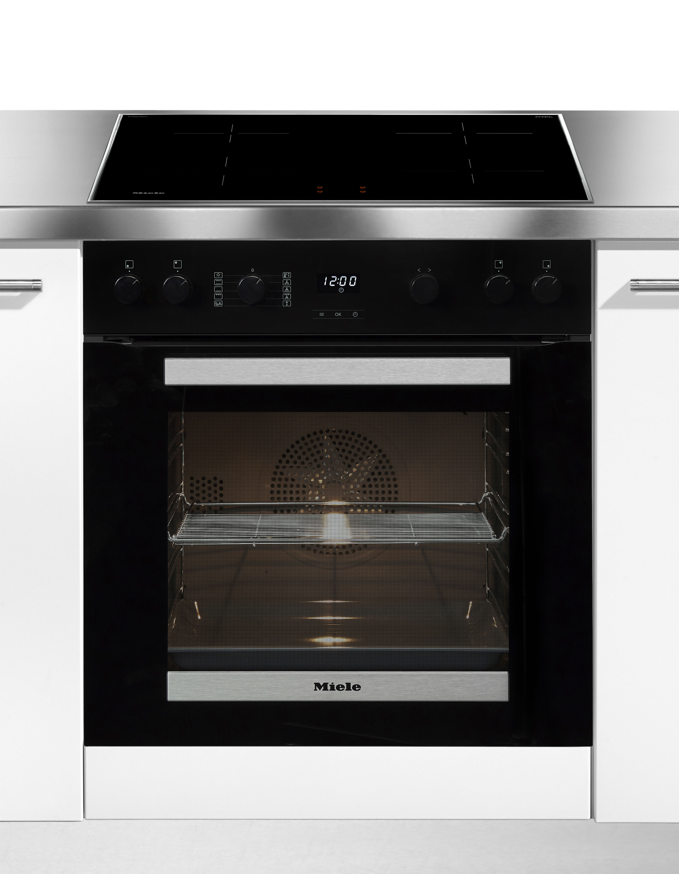 Miele Induktions Herd-Set "H 2455 I ACTIVE" Herd-Set - Kombination aus Herd und Induktionskochfeld