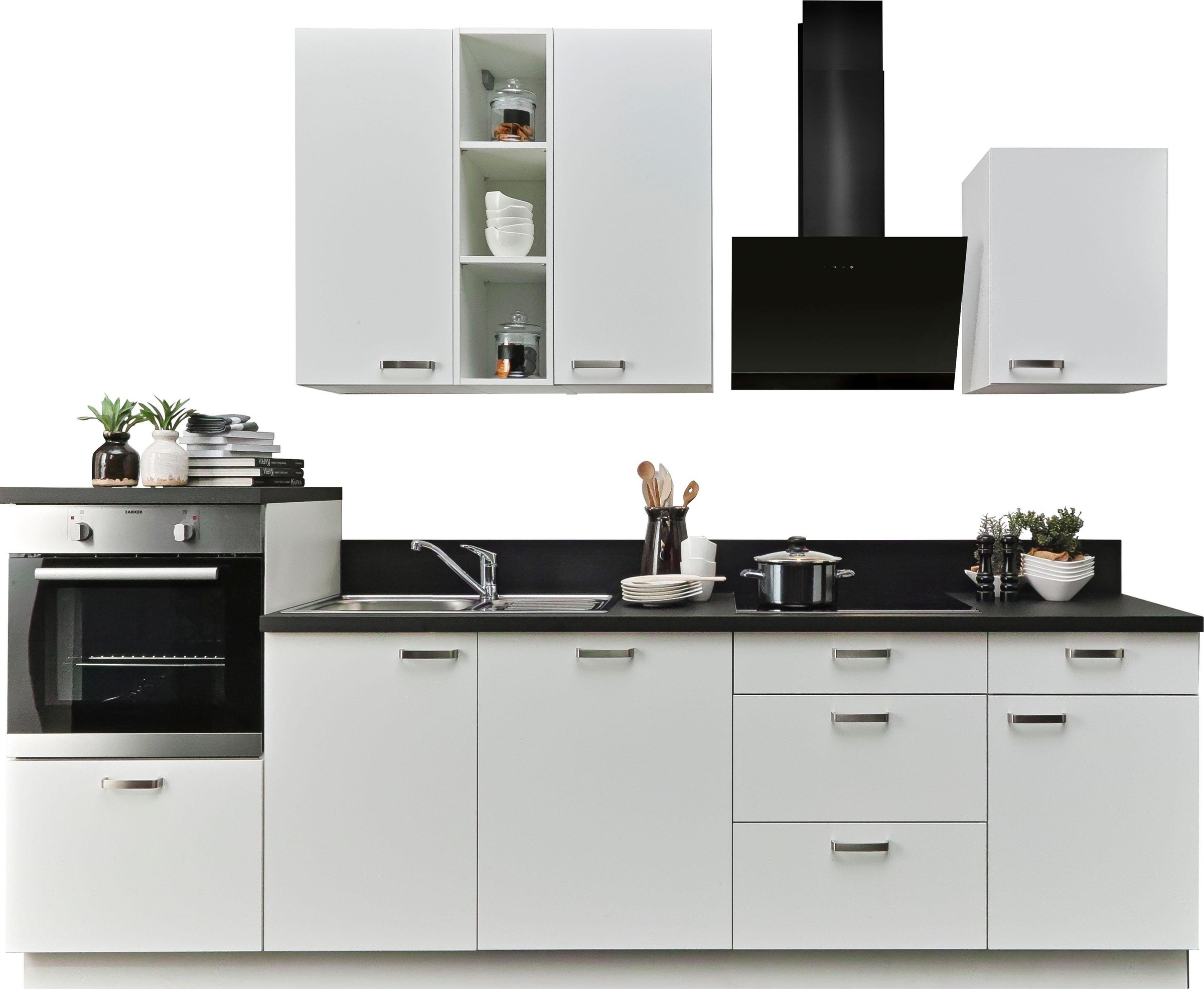 Express Küchen Küchenzeile »Bari«, mit Soft-Close-Funktion und Vollauszügen, vormontiert, Breite 280 cm