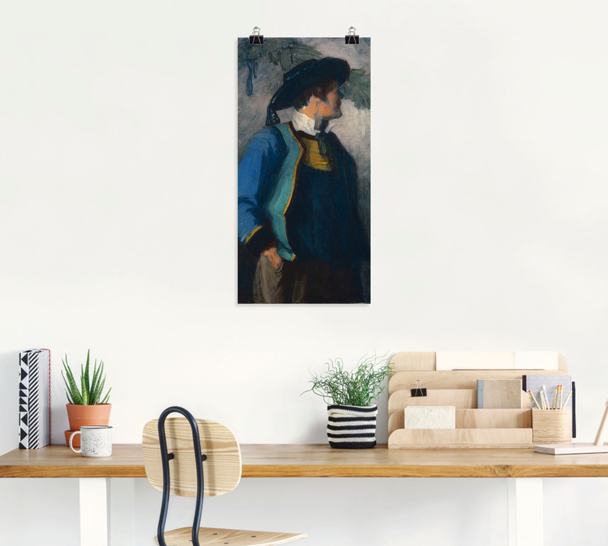 Artland Wandbild »Selbstportrait in bretonischer Tracht Ca«, Mann, (1 St.), als Leinwandbild, Wandaufkleber oder Poster in versch. Größen