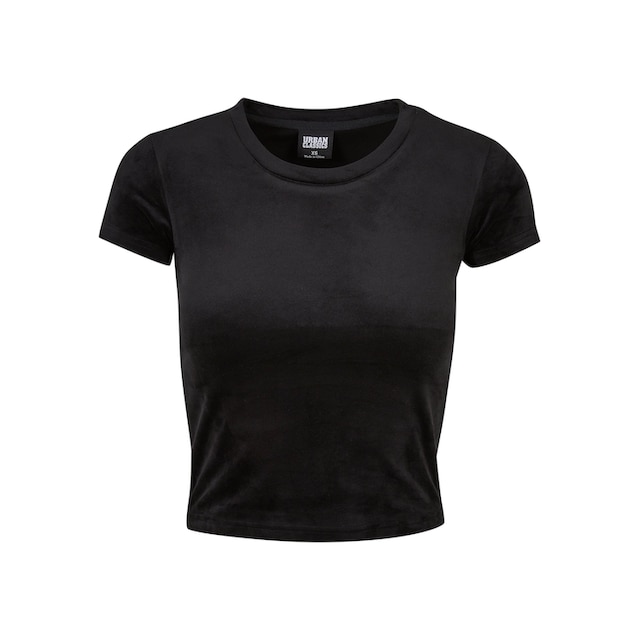 URBAN CLASSICS Langarmshirt »Damen Ladies Short Velvet Tee«, (1 tlg.) für  kaufen | BAUR