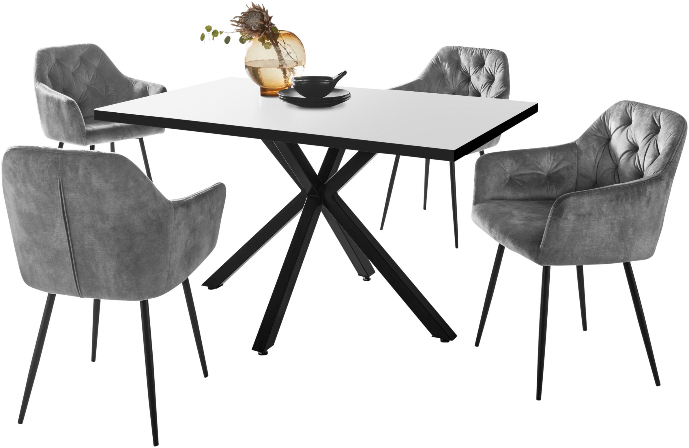 HELA Essgruppe "CLEO Tischgruppe Bestseller", (Set, 5 tlg., 1 Tisch / 4 Stü günstig online kaufen