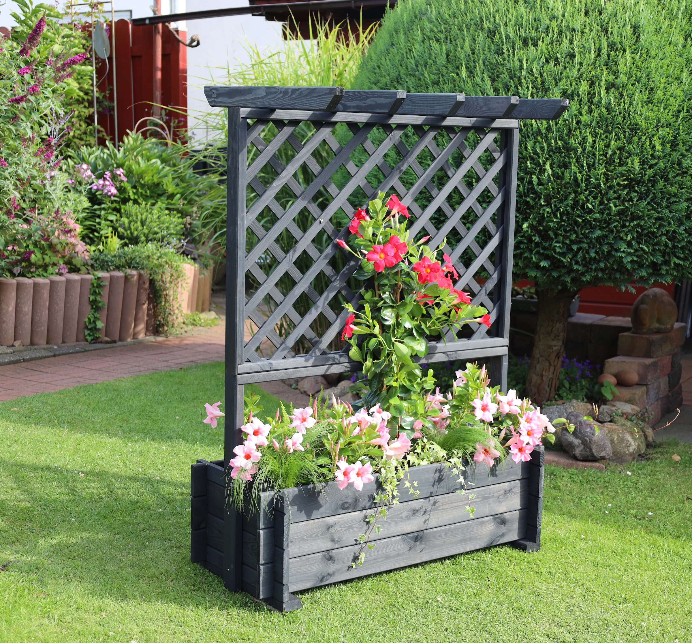 promadino Spalier, Pergola mit Pflanzkasten, BxTxH: 102x65x140 cm