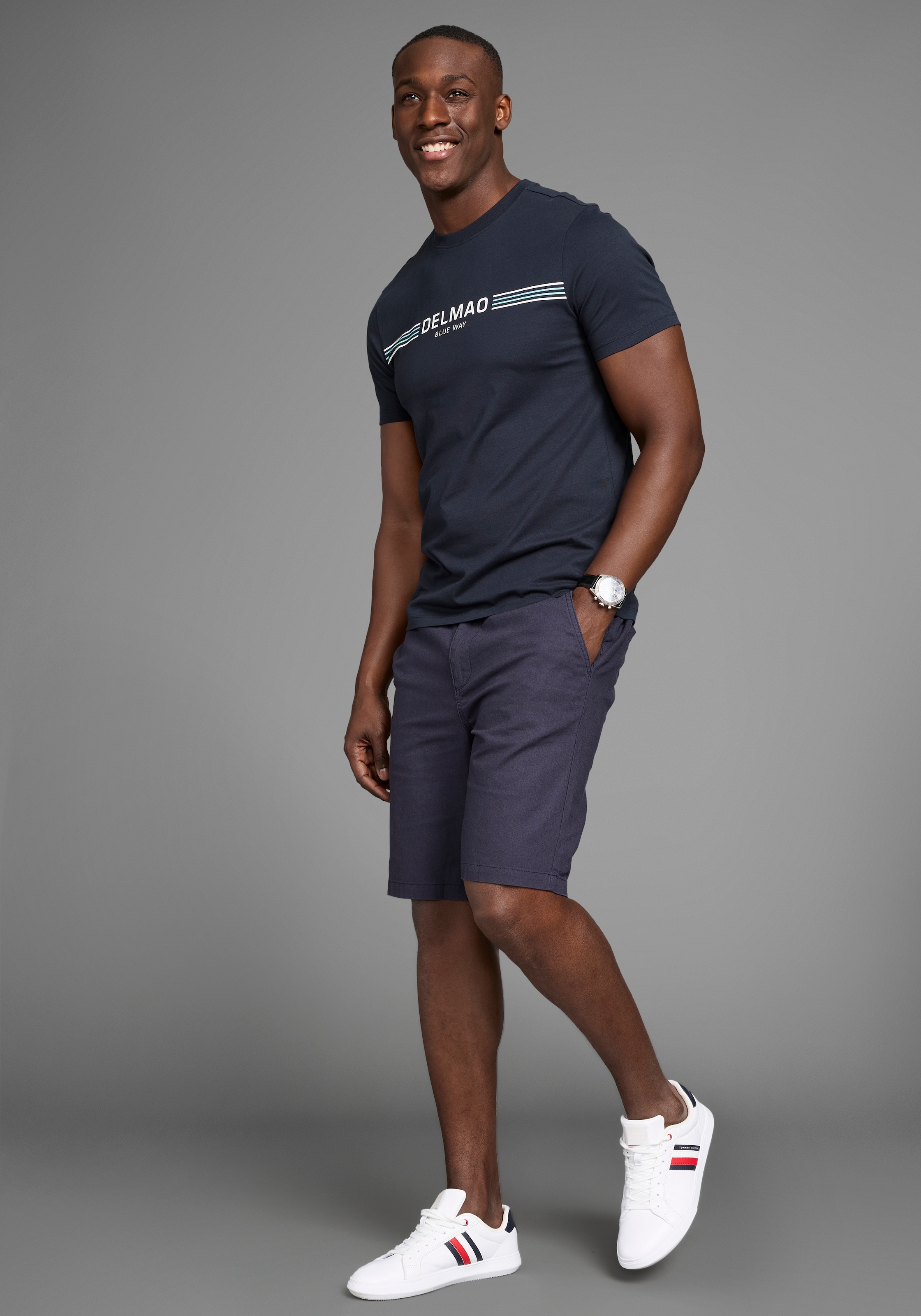 DELMAO Bermudas »aus Leinen«, Lässige Bermudas