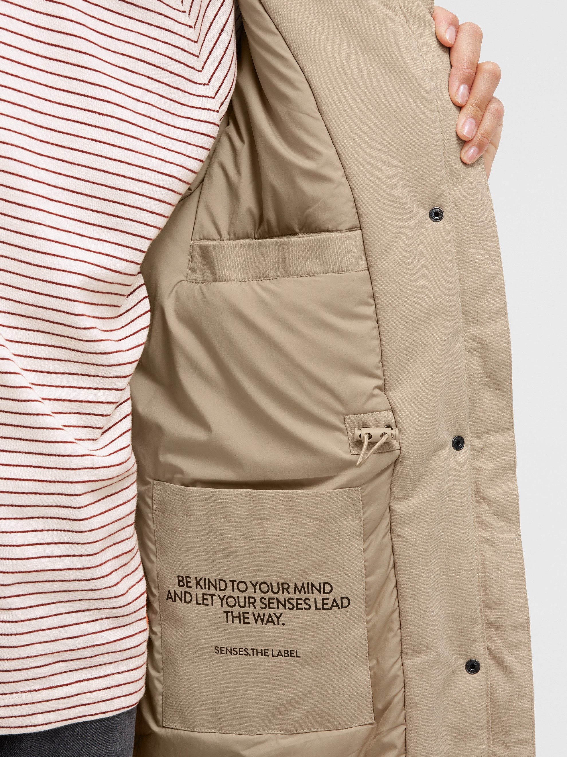 SENSES.THE LABEL Parka mit Kapuze mit Zwei-Wege-Reißverschluss