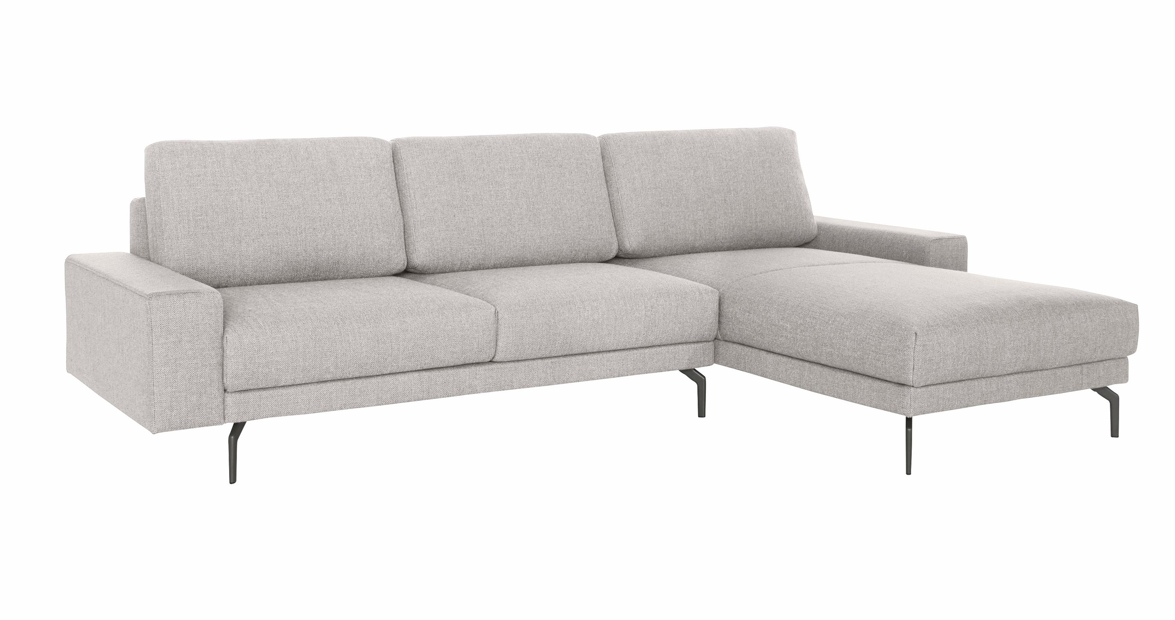 Creation BY ROLF BENZ Ecksofa »CR.450, Designecksofa, L-Form«, Armlehne breit und niedrig, Alugussfüße in umbragrau, Breite 274 cm