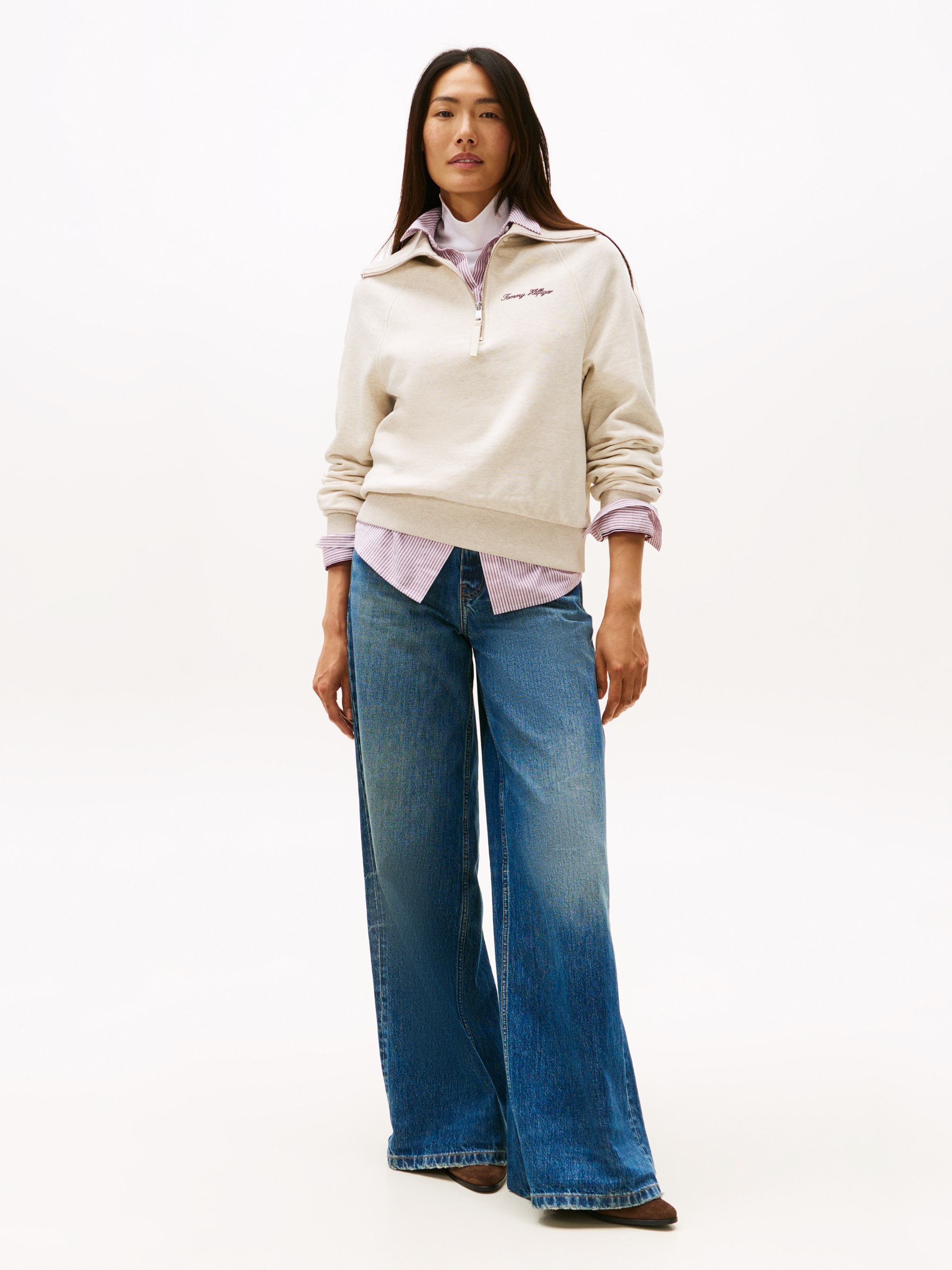 Thumbnail - Tommy Hilfiger Sweatshirt "CLASSIC SCRIPT FLEECE HALF-ZIP"