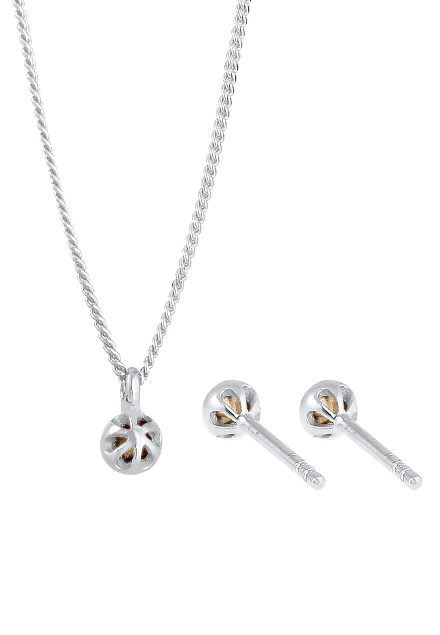Elli Schmuckset »Basic Solitär Kristalle 925 Sterling Silber«