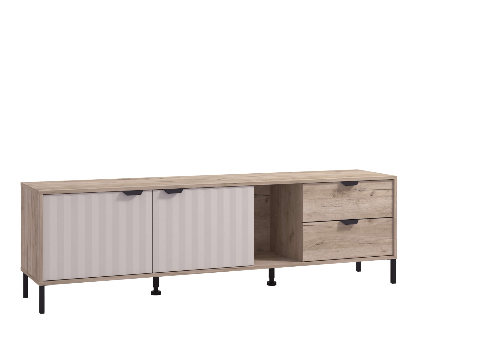 Home affaire TV-Board "Vandea Lowboard, TV-Schrank, TV-Ständer, modernes Design", Trendfarben, Front in 3D-Optik