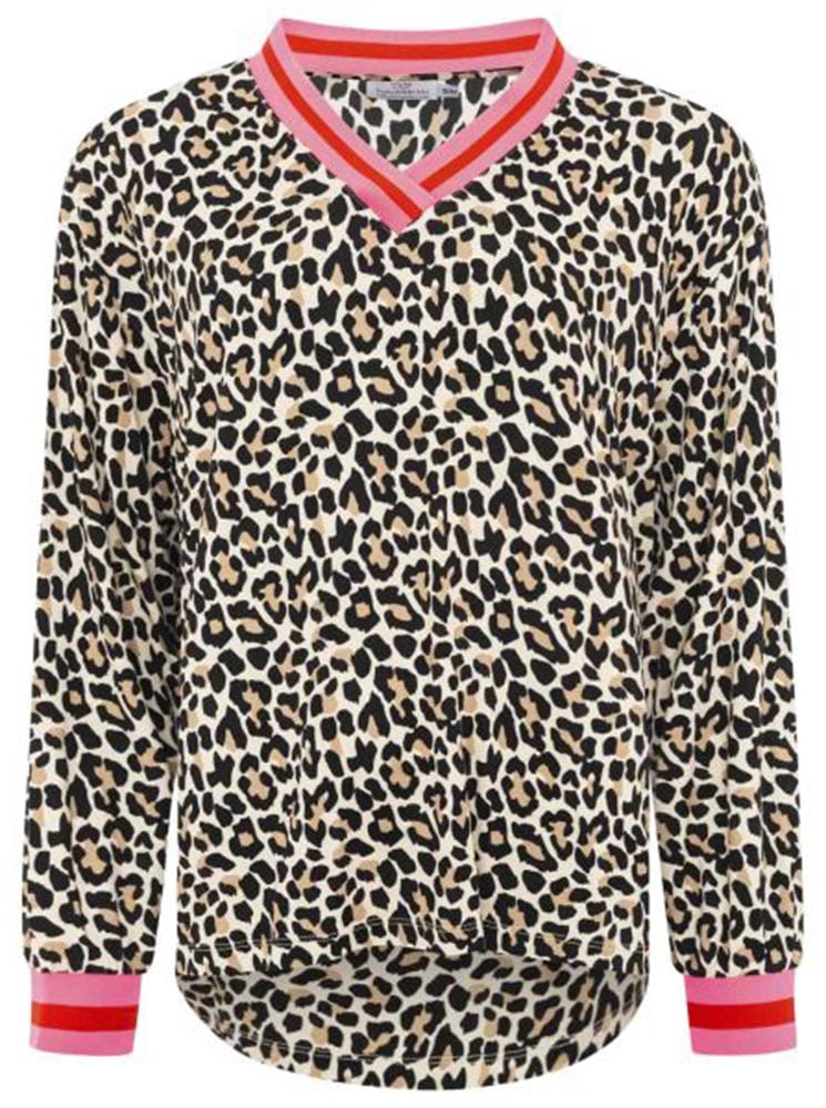 Zwillingsherz Blusenshirt »"Leo"«, V-Neck, Animal Print, sportive Bündchen