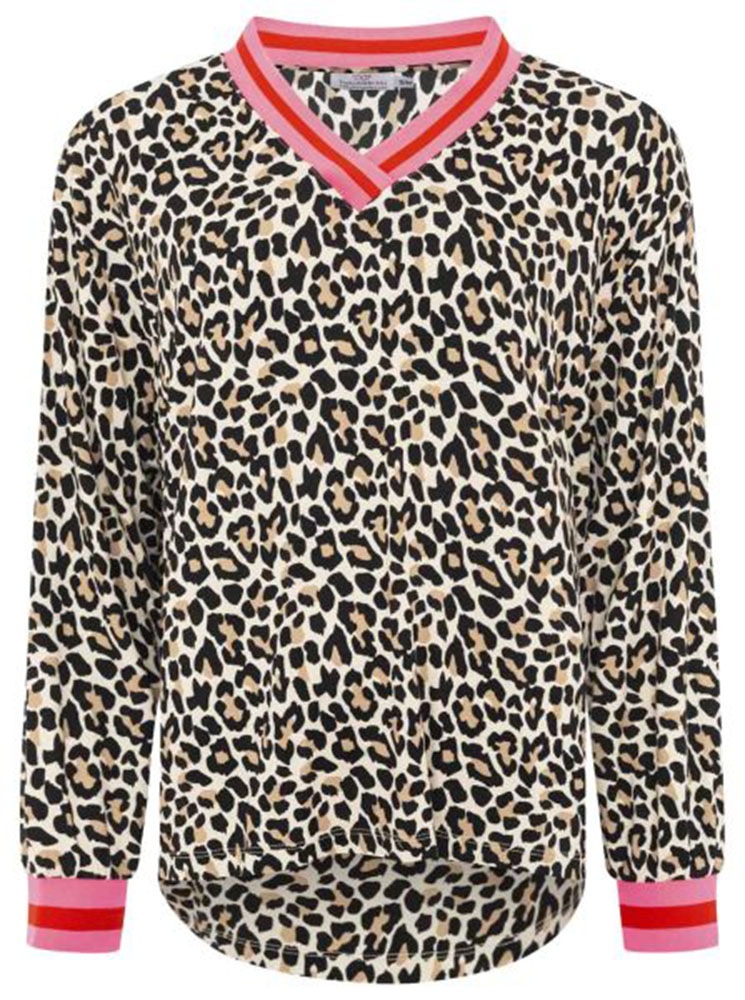 Thumbnail - Zwillingsherz Blusenshirt ""Leo"" V-Neck, Animal Print, sportive Bündchen