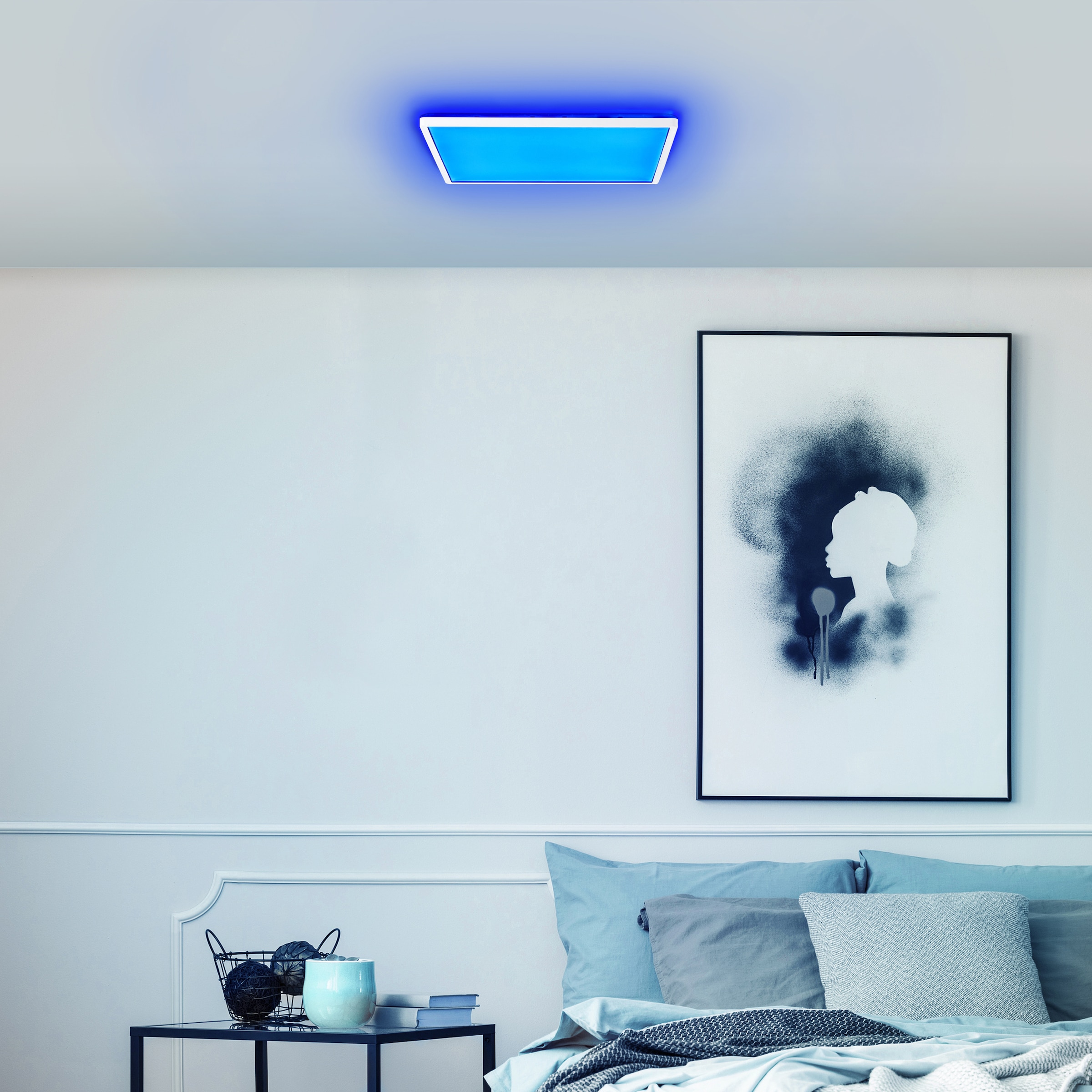 BreLight LED Deckenleuchte »Tanida« LED-Modul 1 Stk. Neutralweiß 42 x 42 cm, RGB, LED, 3000 lm, 4000 K, dimmbar, Fernbedinung, weiß