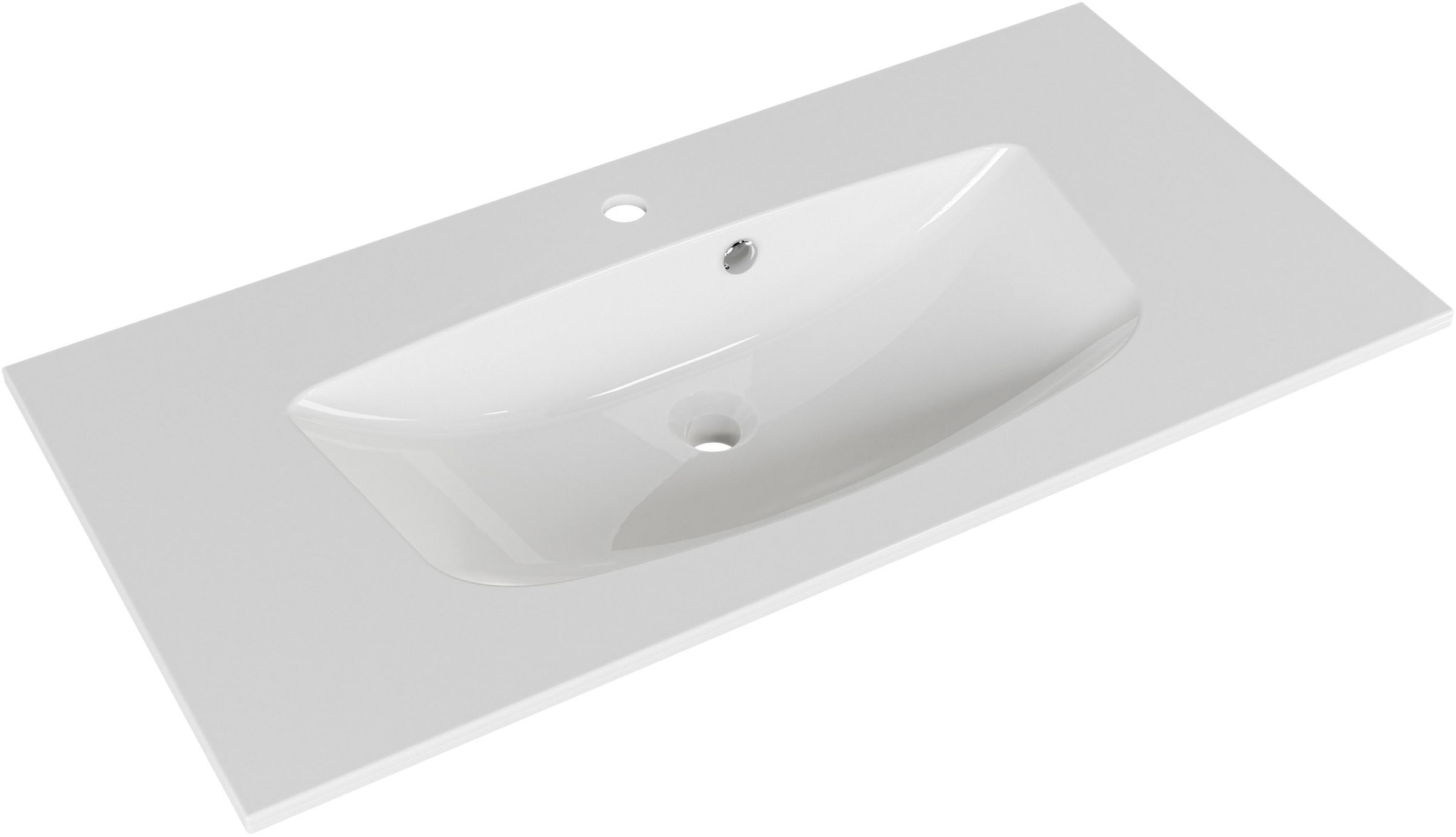 Saphir Badmöbel-Set »Serie 6025 2-teilig Mineralmarmor-Waschtisch mit LED-Spiegelschrank« 2 Stk. tlg.