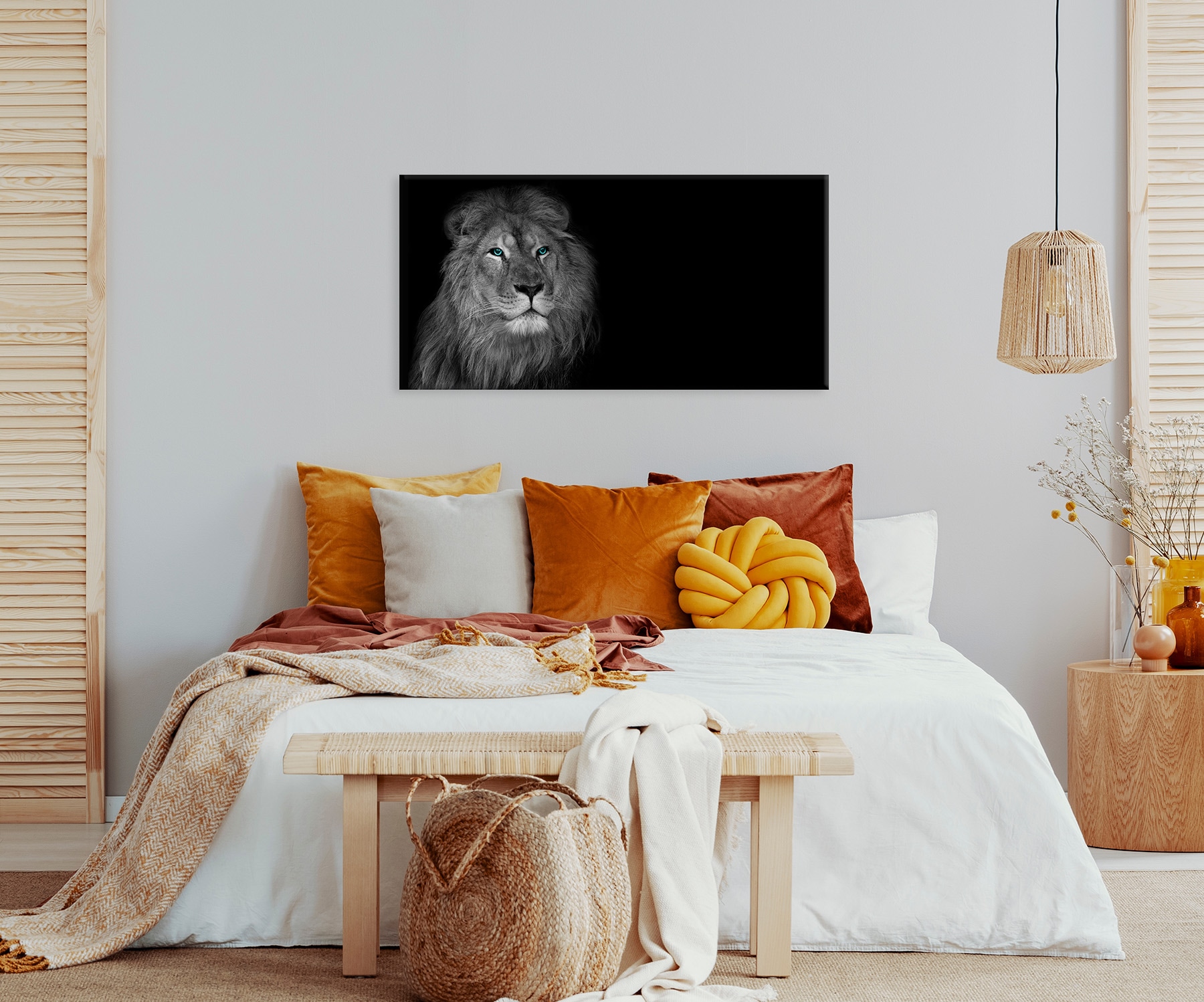 Bönninghoff Leinwandbild »Wandbild LÖWE 50x100 cm – Leinwandbild Keilrahmen Deko modern« Löwe | Löwen | Wildtiere 1 Stk. tlg. auf Keilrahmen gespannt