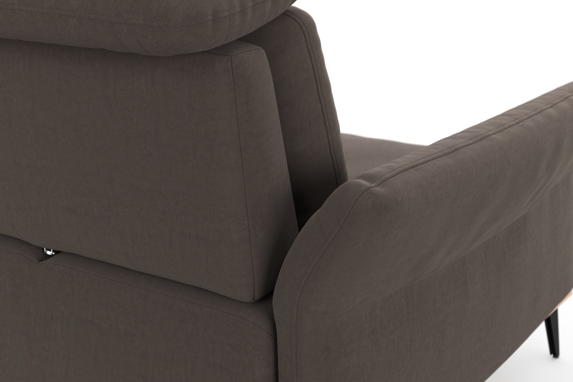 Places of Style Ecksofa »Fjord L-Form«, massiv, wahlweise mit Armlehnfunktion, Kopf- Sitztiefenverstellung