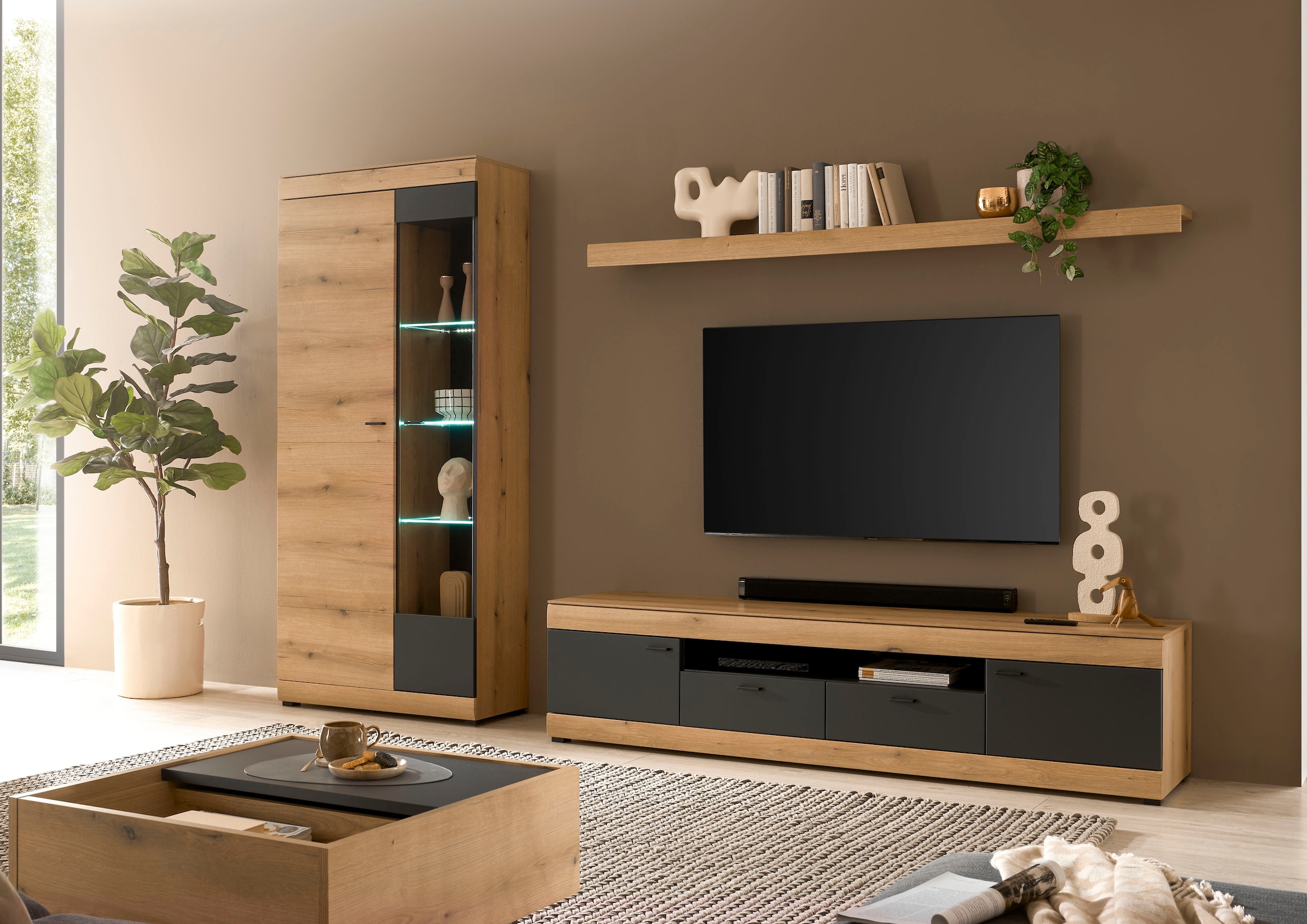 Home affaire Wohnwand »Soleto, zeitlose Anbauwand, Komplettset im modernen Stil« Komplett-Set, 3 Stk. tlg.