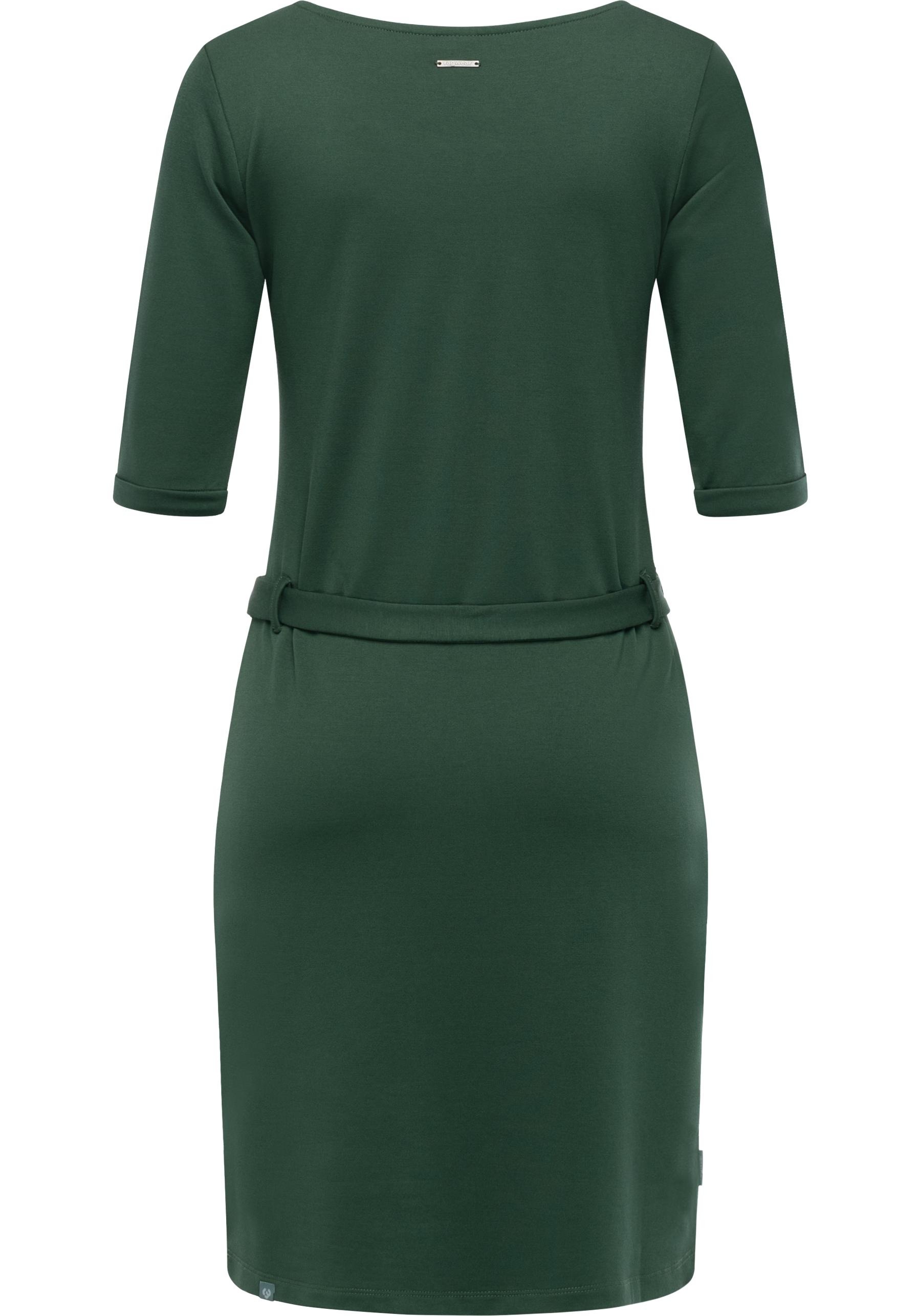 Thumbnail - Ragwear Jerseykleid "Kenisha" Außentaschen  Eingrifftaschen Elastisches Midikleid mit Taillengürtel