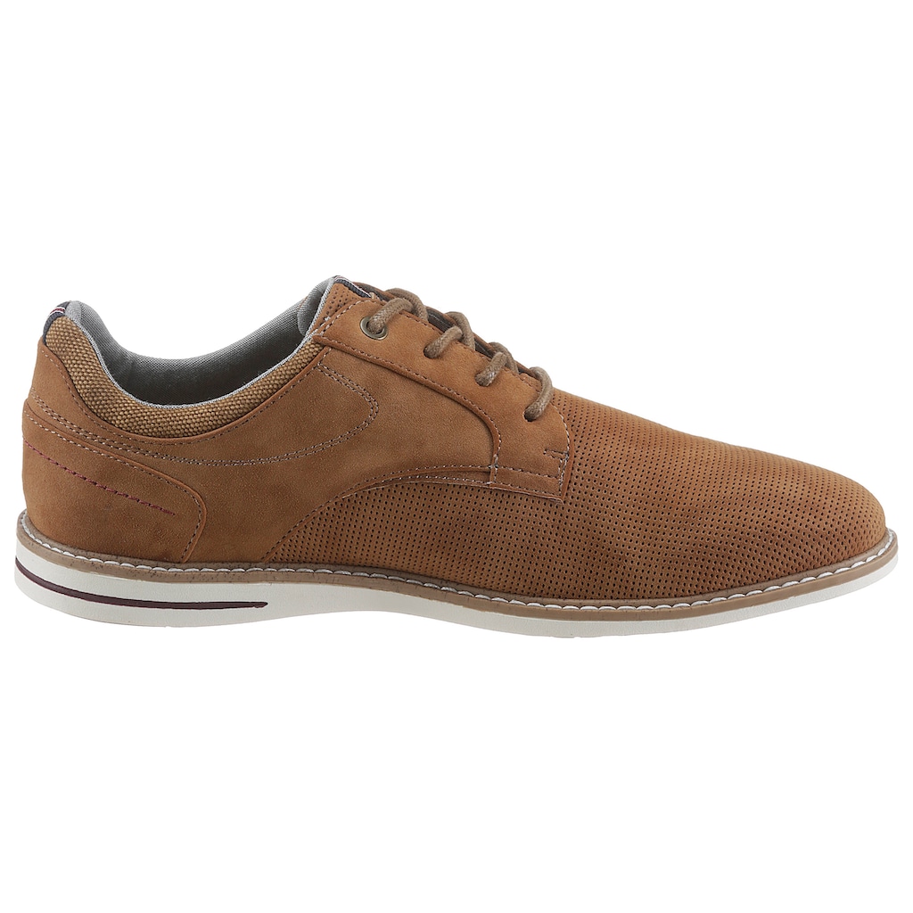 Marken Mustang Mustang Shoes Schnürschuh, mit gepolstertem Schaftrand cognac Marken Mustang Mustang Shoes Schnürschuh, mit gepolstertem Schaftrand cognac