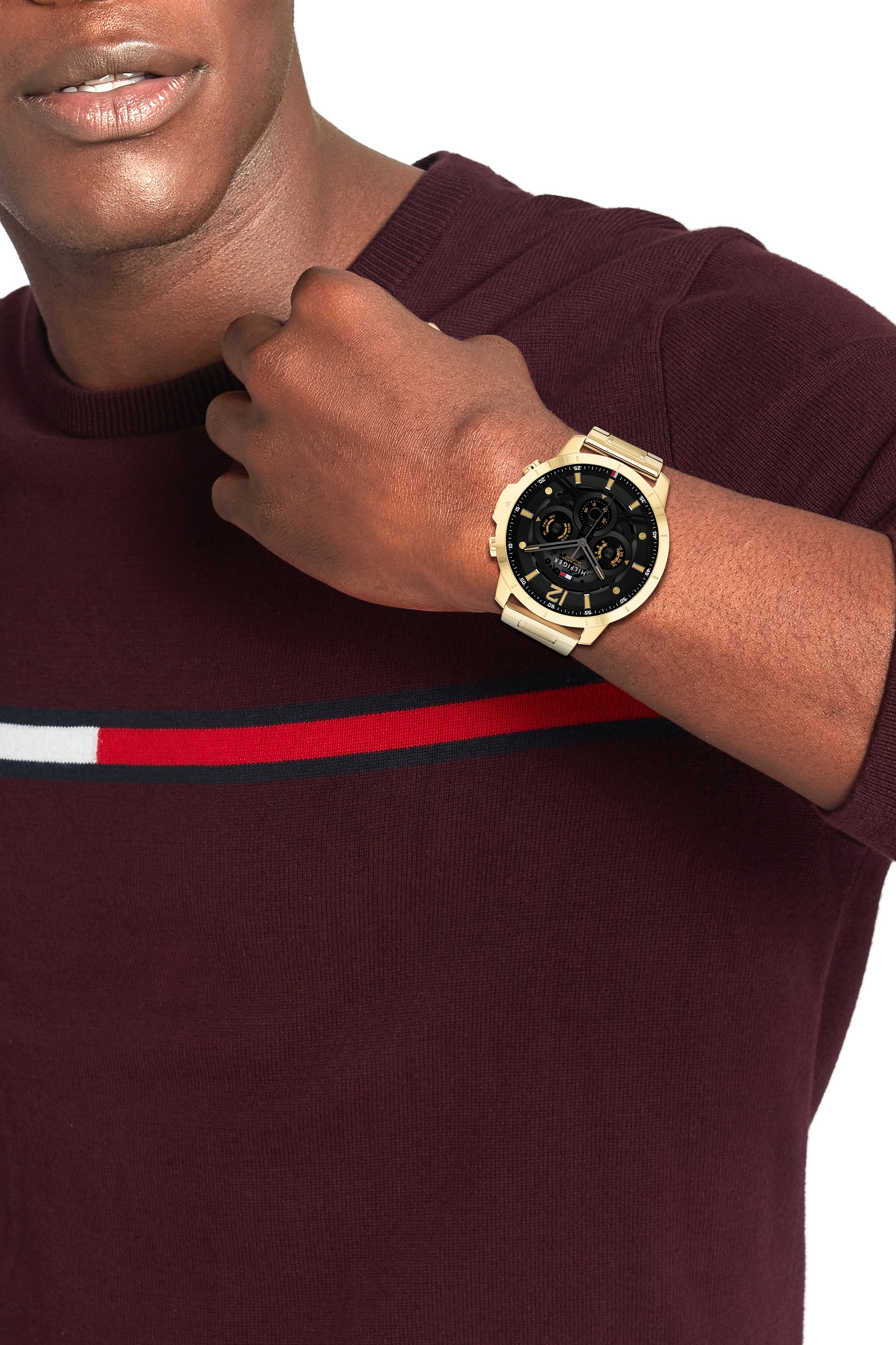 Tommy Hilfiger Multifunktionsuhr »LUCA«, Quarzuhr, Armbanduhr, Herrenuhr, Datum, Edelstahlarmband