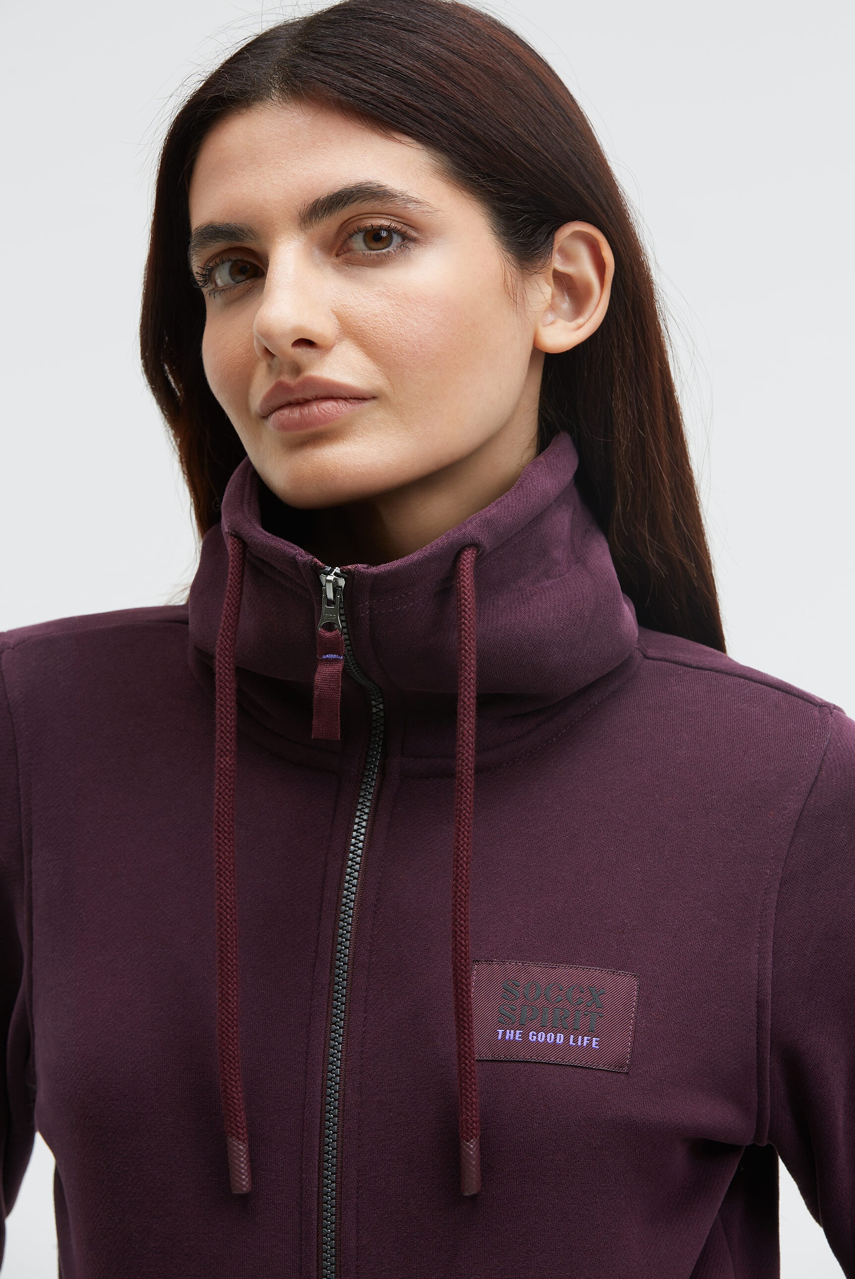 SOCCX Sweatjacke, mit Bindeband am Saum