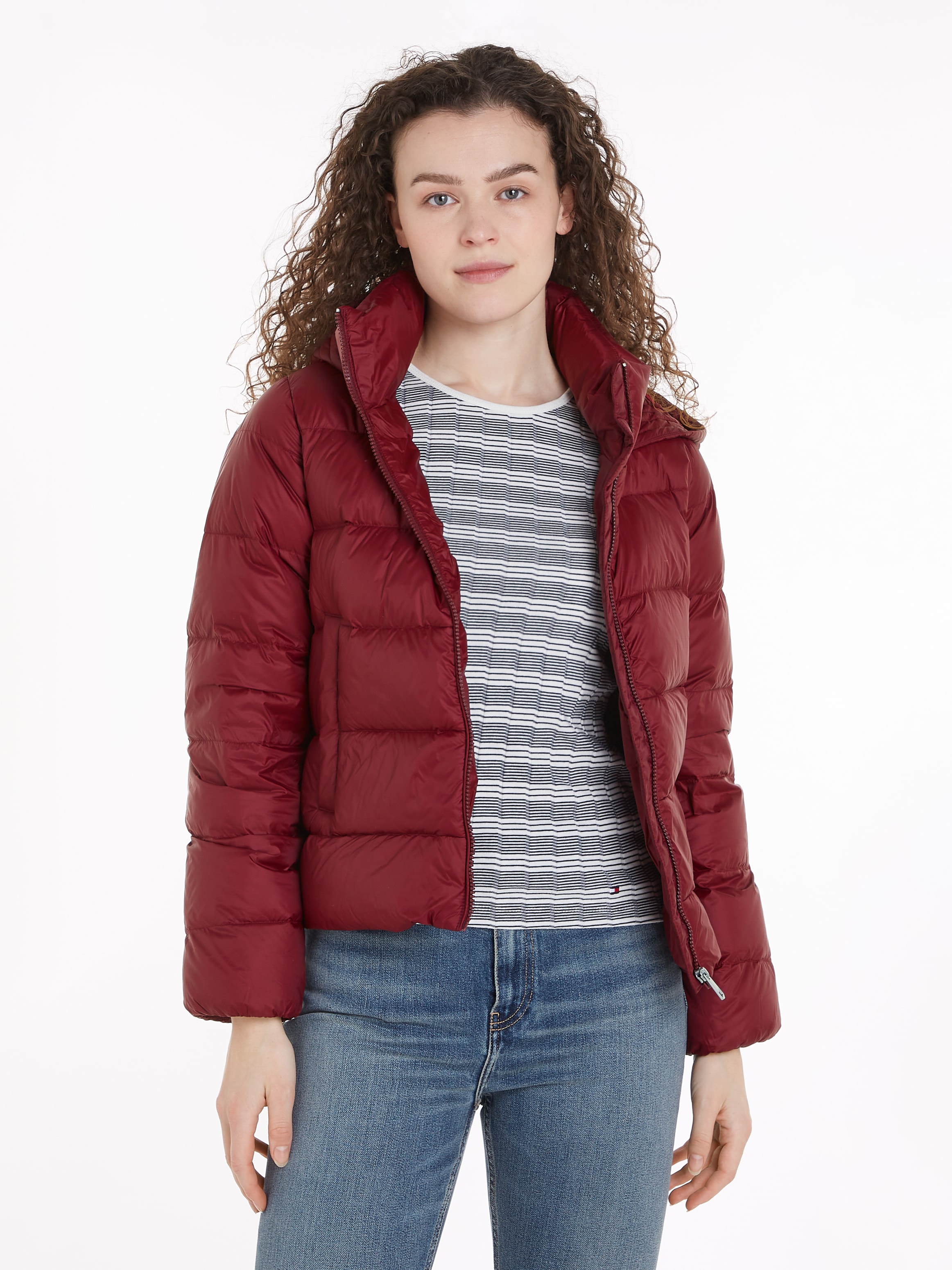 Tommy Hilfiger Steppjacke »LW DOWN CASUAL JACKET«, mit Kapuze, mit Logoprägung