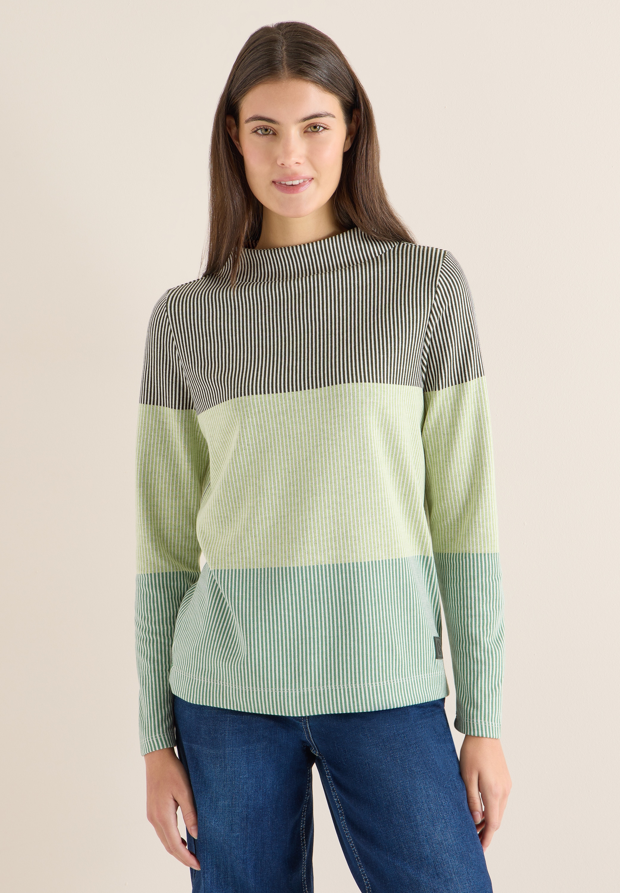 Cecil Langarmshirt im Colourblock-Style günstig online kaufen