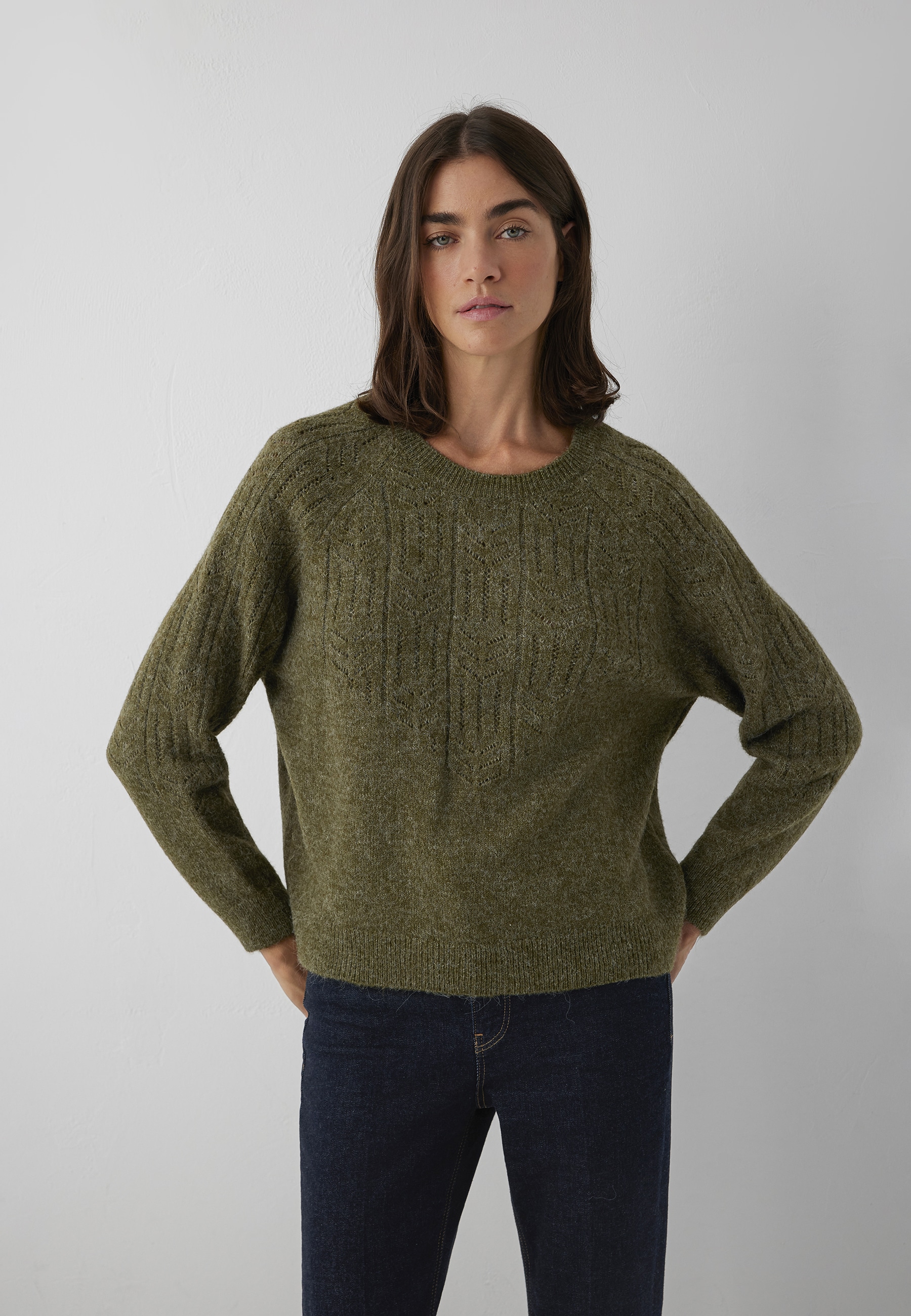 Mavi Rundhalspullover "CREW NECK SWEATER" Pullover Strukturiert