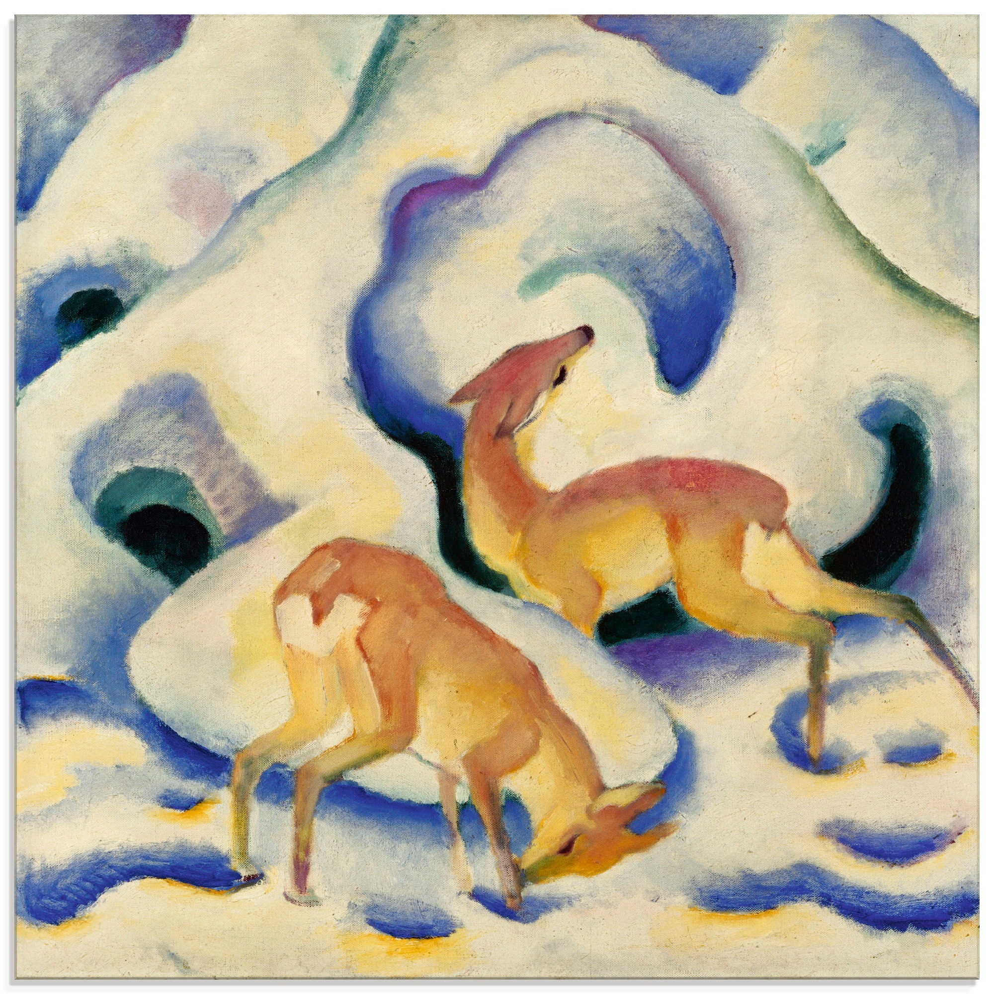 Schnee. | bestellen (1 1911.«, Artland Größen im Wildtiere, St.), Glasbild BAUR verschiedenen »Rehe in