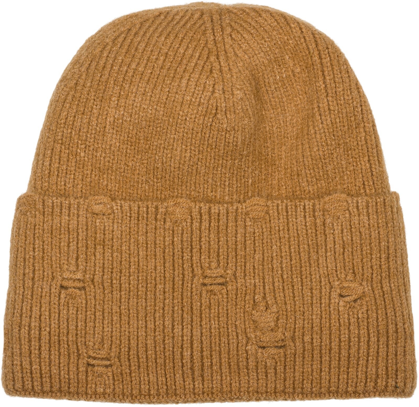 styleBREAKER Strickmütze "Strickmütze mit Rippenmuster und Rissen" 1 Stk.
