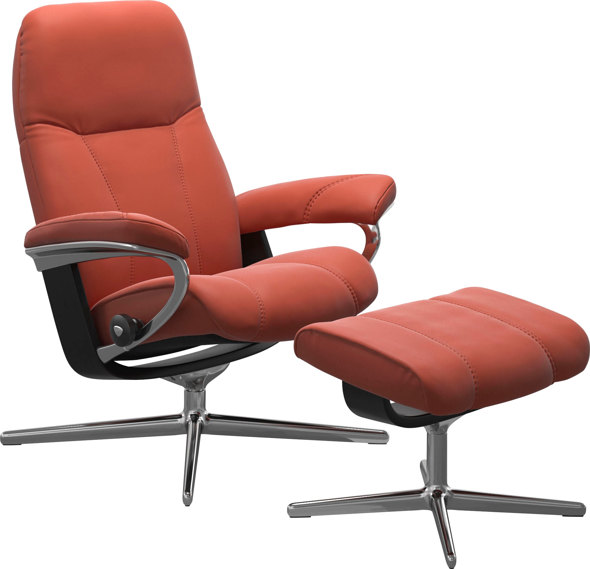 Stressless® Relaxsessel »Consul«, (Set, Relaxsessel mit Hocker), mit  Hocker, mit Cross Base, Größe S, M & L, Holzakzent Schwarz kaufen | BAUR