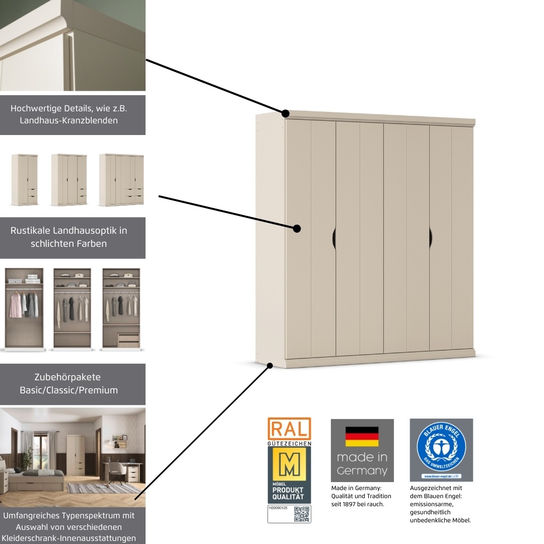 rauch Jugendzimmer-Set »Marlene«, (Set, 4 tlg., in 3 verschiedenen Ausstattungen BASIC/CLASSIC/PREMIUM), erhältlich in verschiedenen Bett- und Schrank-Breiten MADE IN GERMANY