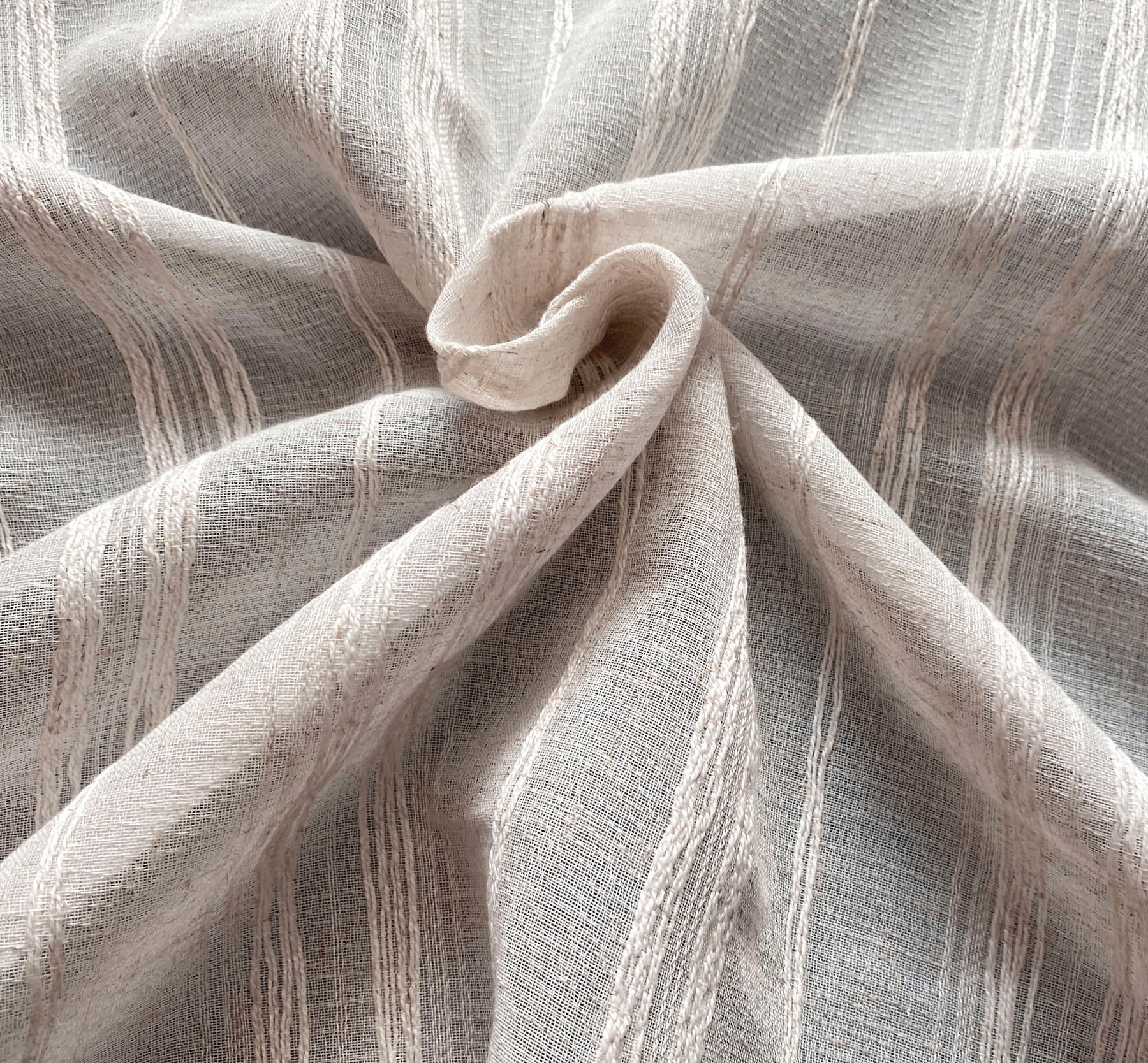 Weckbrodt Vorhang »Natural Linen«, (1 St.), Leinen-Optik, Längsstreifen, halbtransparent, Gardine, Store
