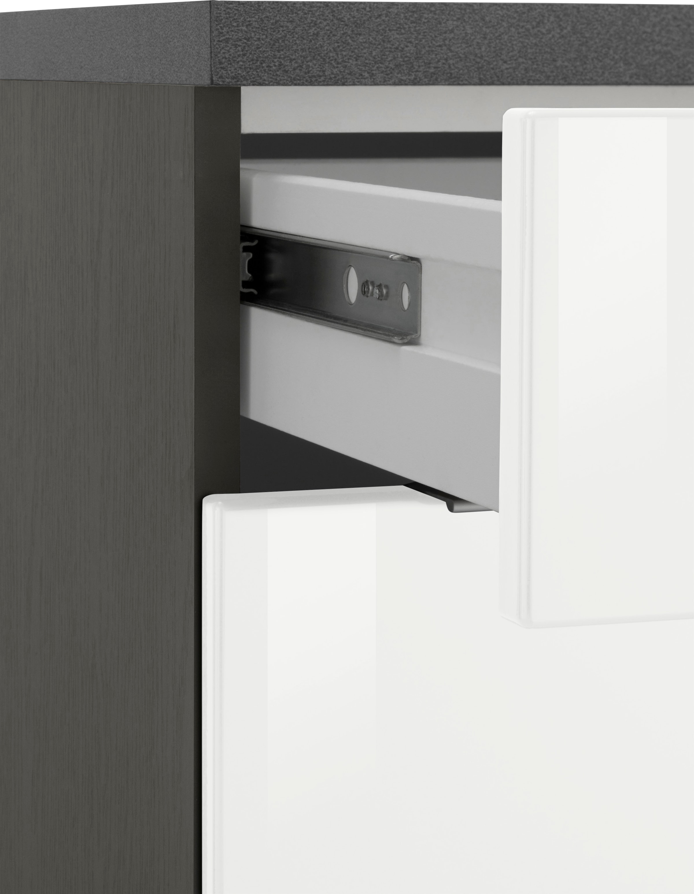 KOCHSTATION Küchenzeile »KS-Brindisi« Breite 210 cm, wahlweise mit E-Geräten, mit MDF-Fronten