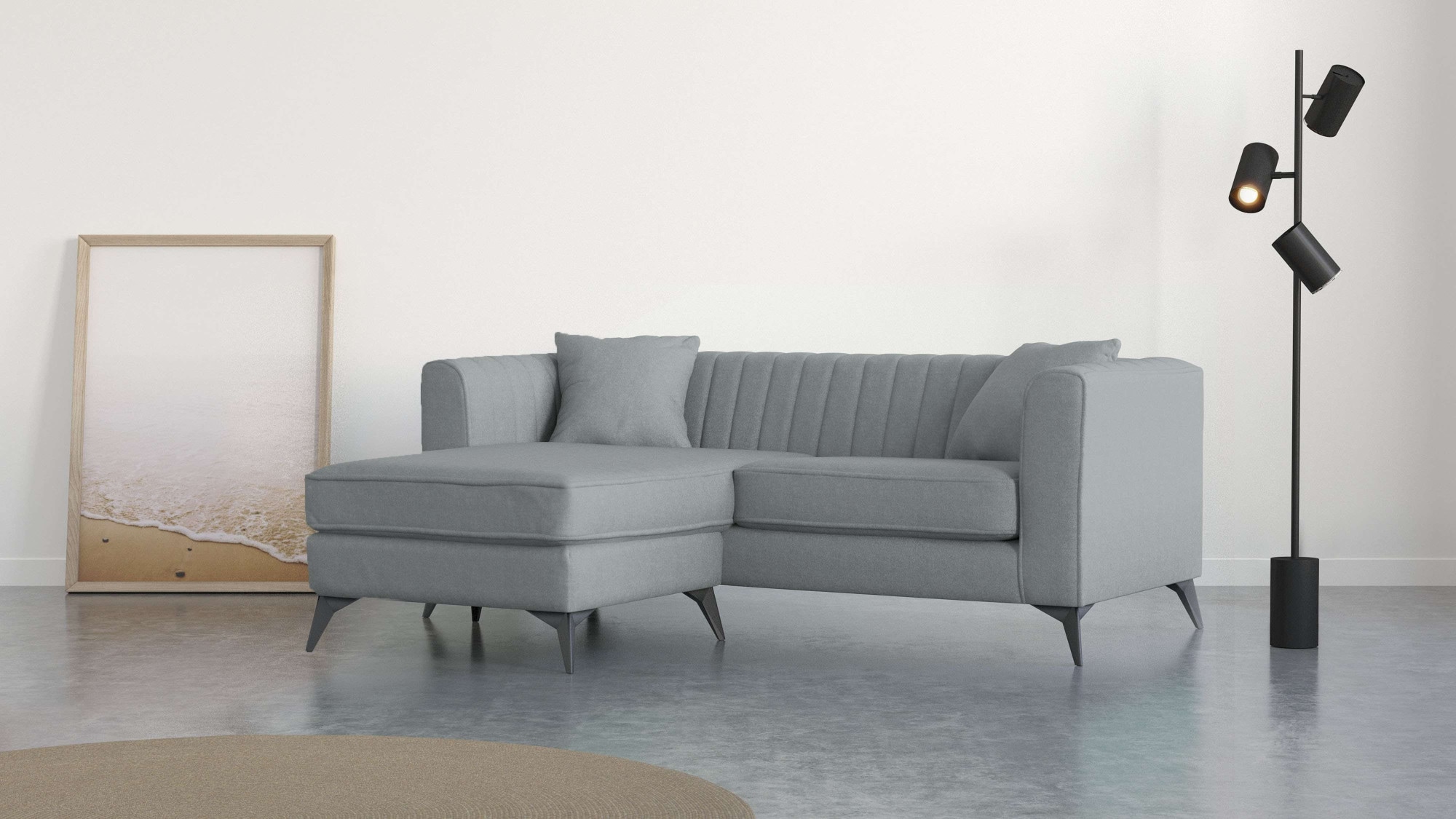 Places of Style Ecksofa "MATTHEW L-Form ideal für kleine Räume, Maße B/T/H: günstig online kaufen
