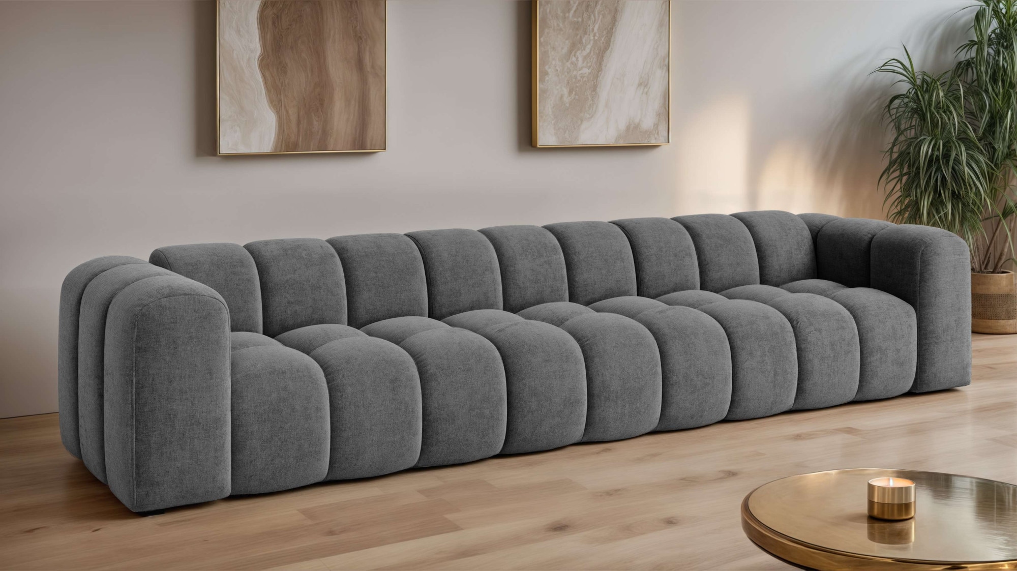 OTTO home Big-Sofa "XL KALLIE Design-Sofa mit Steppung, Bubble-Optik, Breite 340 cm" moderne Steppung, hoher Sitzkomfort und modernes Design