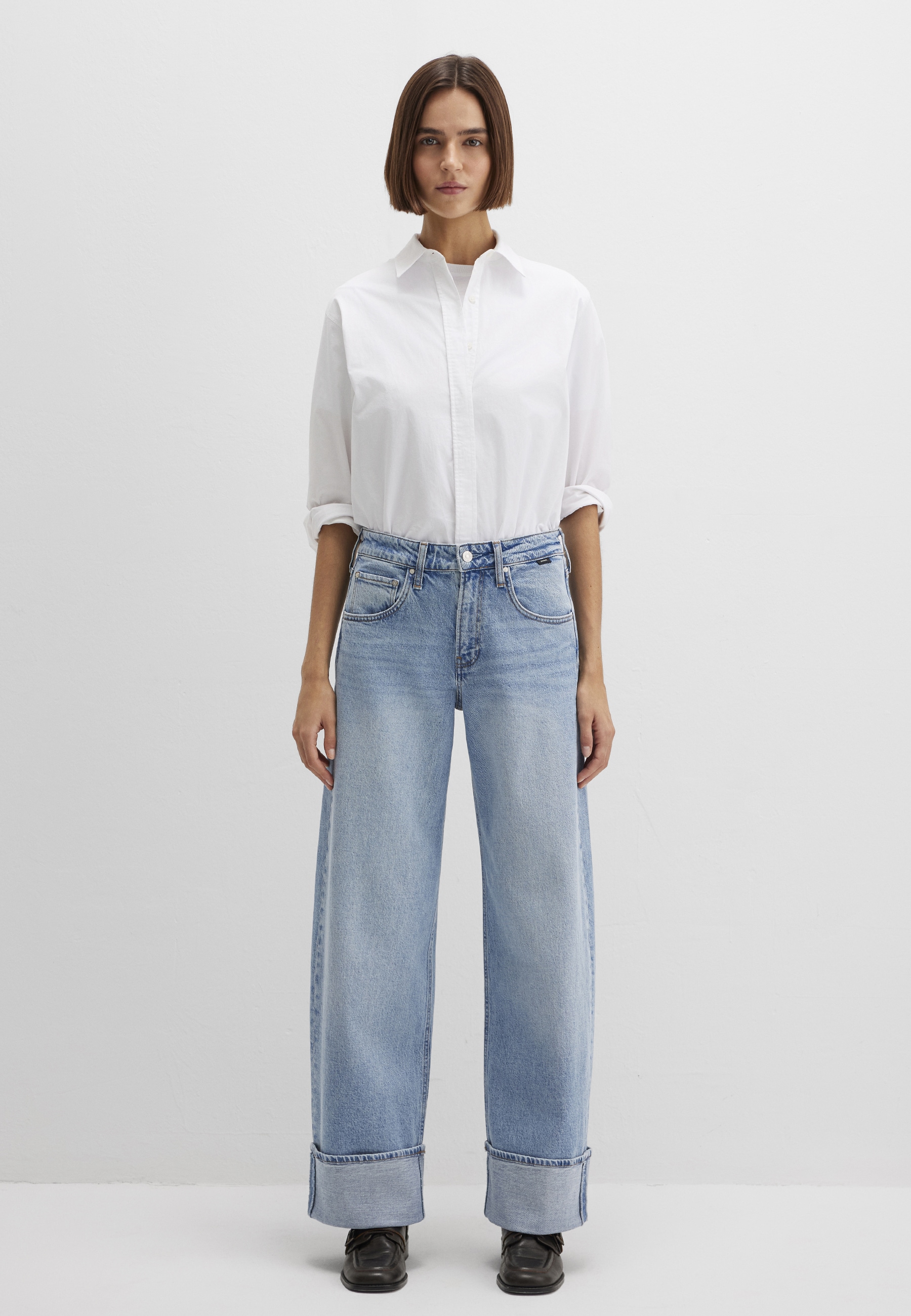 Mavi Weite Jeans »SANDRA« Cuffed Wide Leg