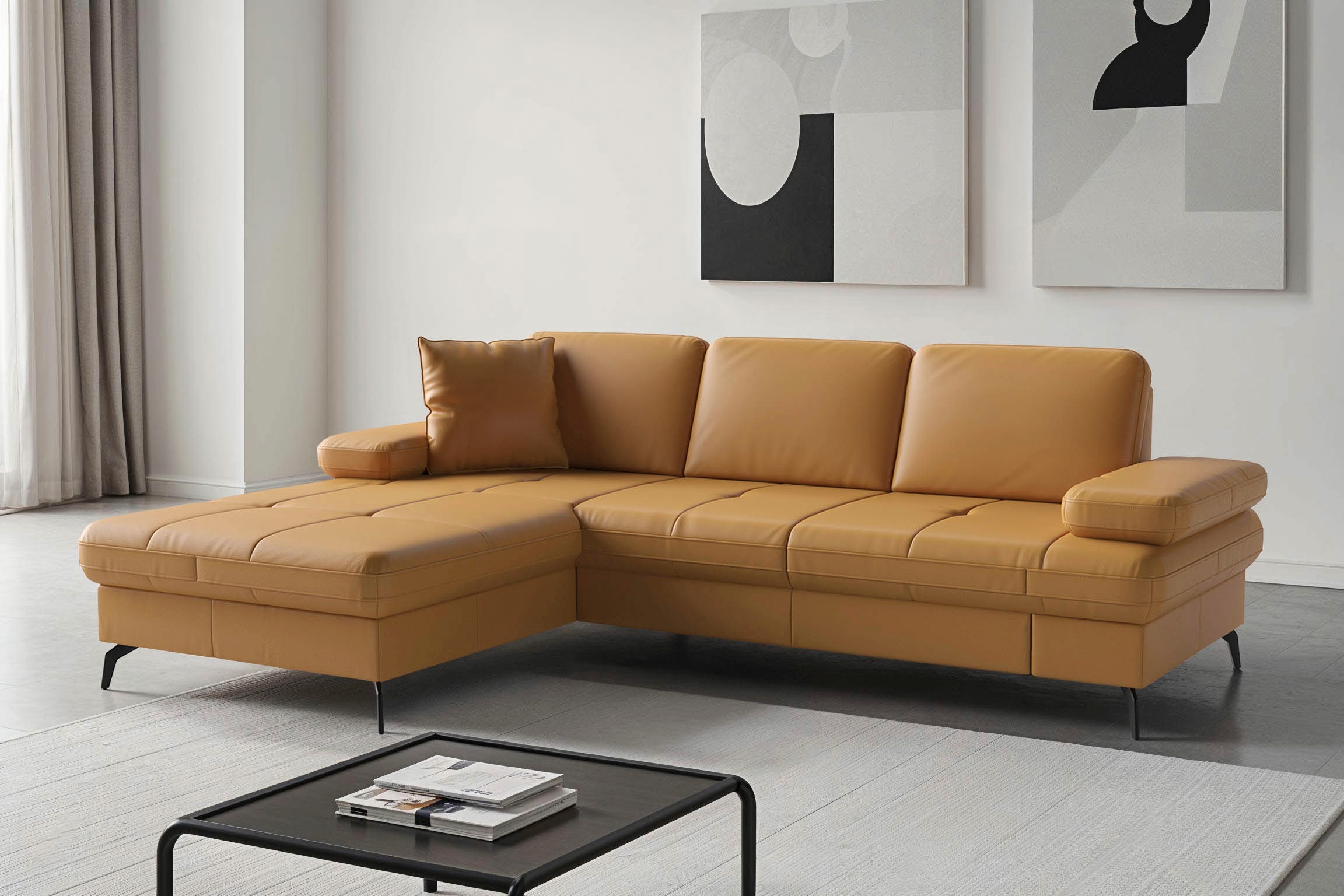 sit&more Ecksofa "Morris Jubi, Recamiere, Breite 247 cm" mit Armteilfunktion, wahlweise mit Schlaffunktion