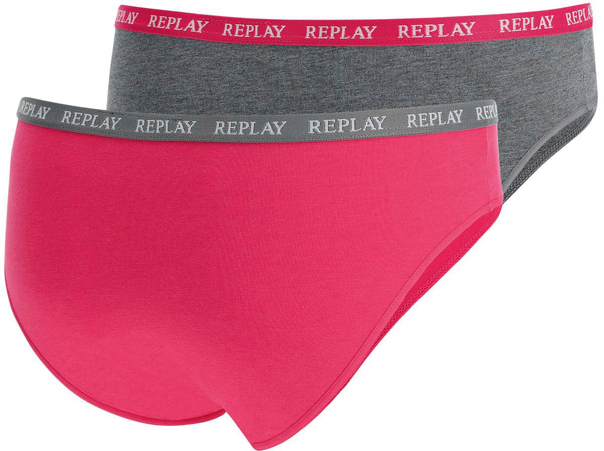 Replay Bikinislip »LADY SLIP Style 1 T/C 2pcs waterfall pack«, (Packung, 2er-), mit Logoschriftzug