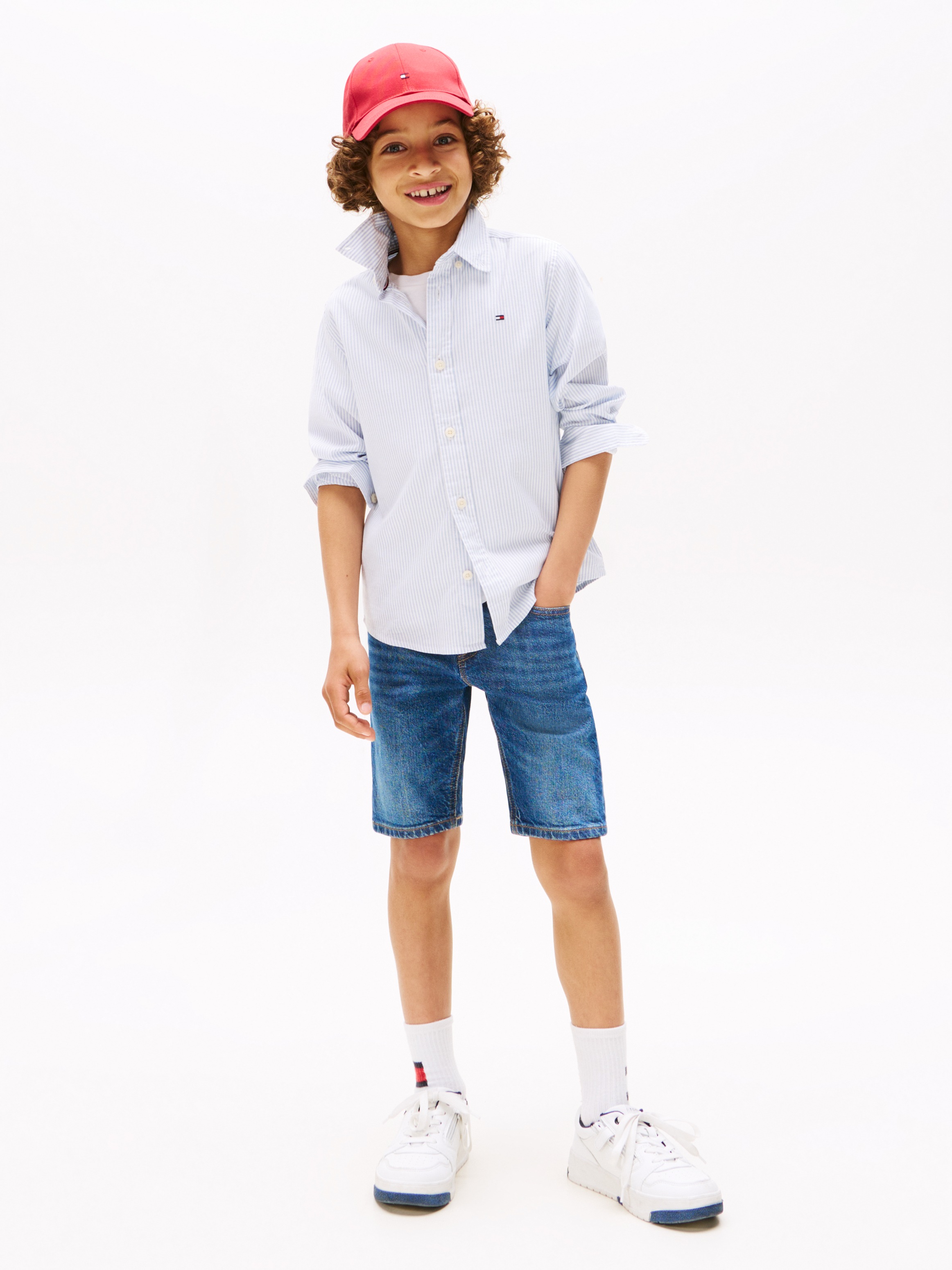 Tommy Hilfiger Langarmhemd »FLEX ITHACA SHIRT LS«, mit Streifenmuster, Logostickerei