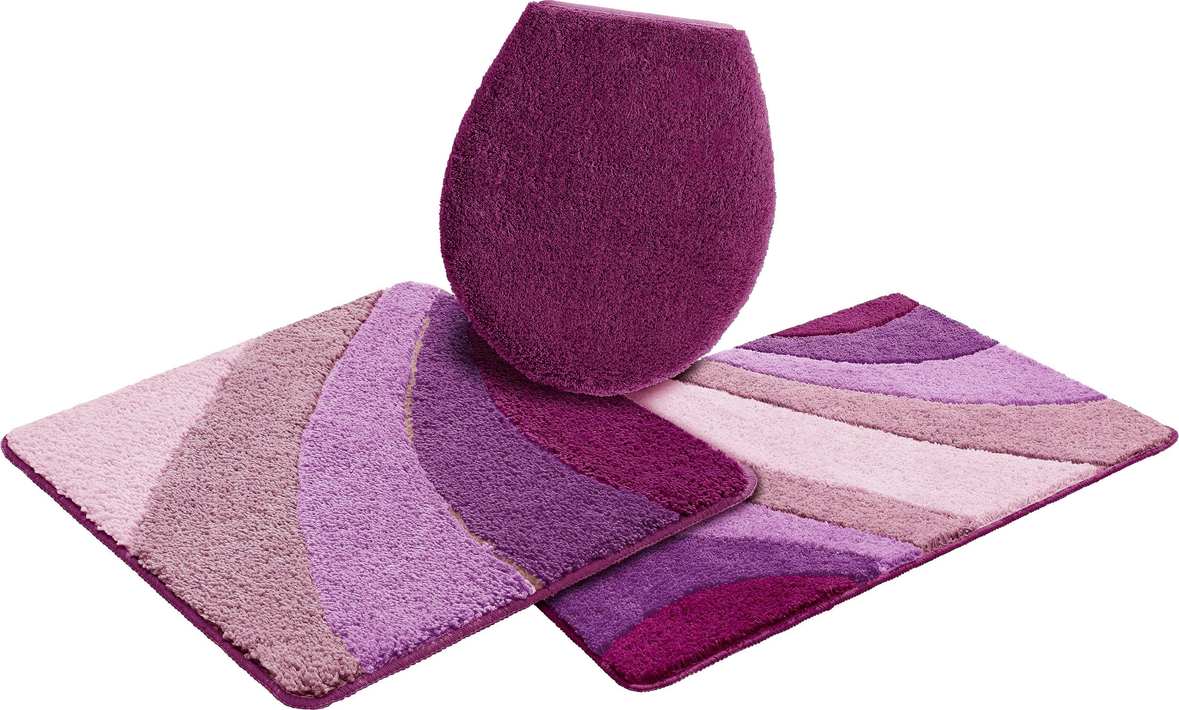 my home Badematte »Josie, Badvorleger, Badezimmer Teppich«, rutschhemmend beschichtet, fußbodenheizungsgeeignet-schnell trocknend-strapazierfähig, Badteppich, Badematten, rechteckig, rund & als 3-tlg. Set erhältlich