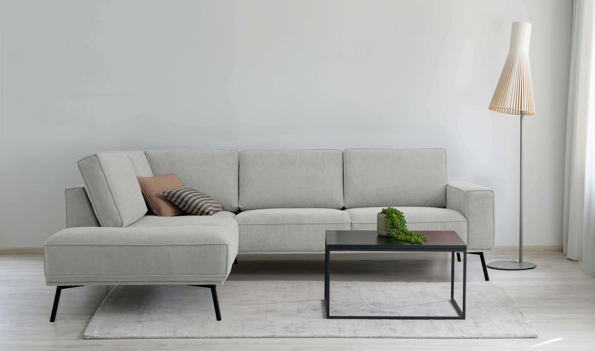 andas Ecksofa »Vosby«, Breite 260 cm, Chenille, mit dekorativer Kedernaht