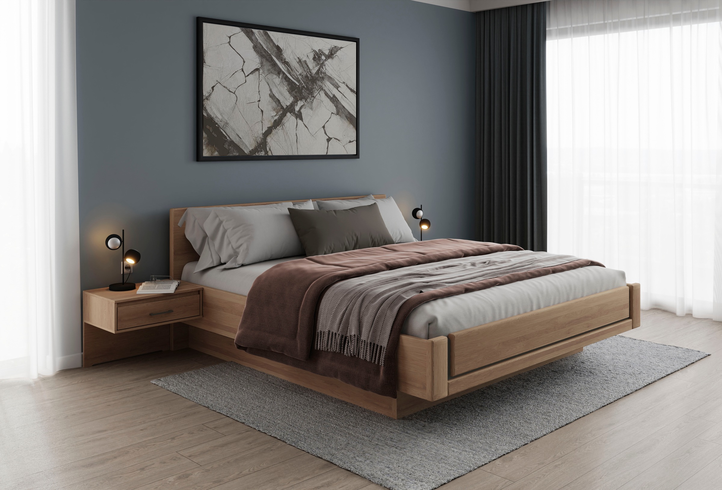 Musterring Holzbett "Sorrent, Bettgestell, Bettrahmen, teilmassiv Eiche", ( günstig online kaufen