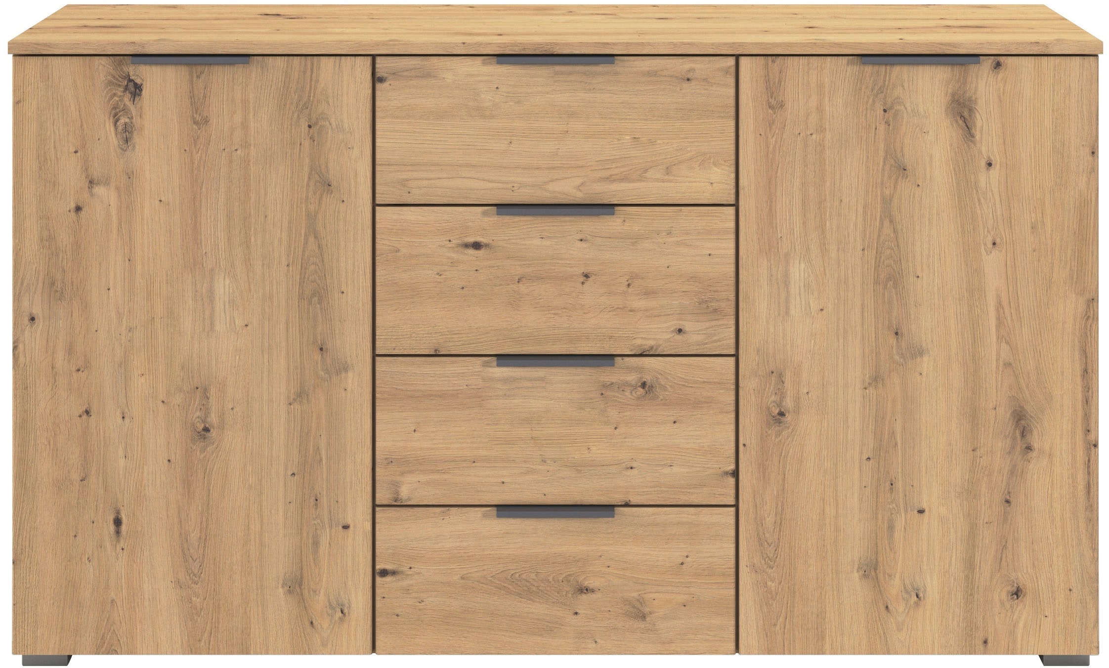 rauch Kombikommode »Sideboard Schubladenkommode AGORDO mit Dekor- oder Hochglanzfront«, (in zwei Griff-Farben, Breite 120 cm), vier große Schubladen, mit insgesamt 4 Einlegeböden MADE IN GERMANY