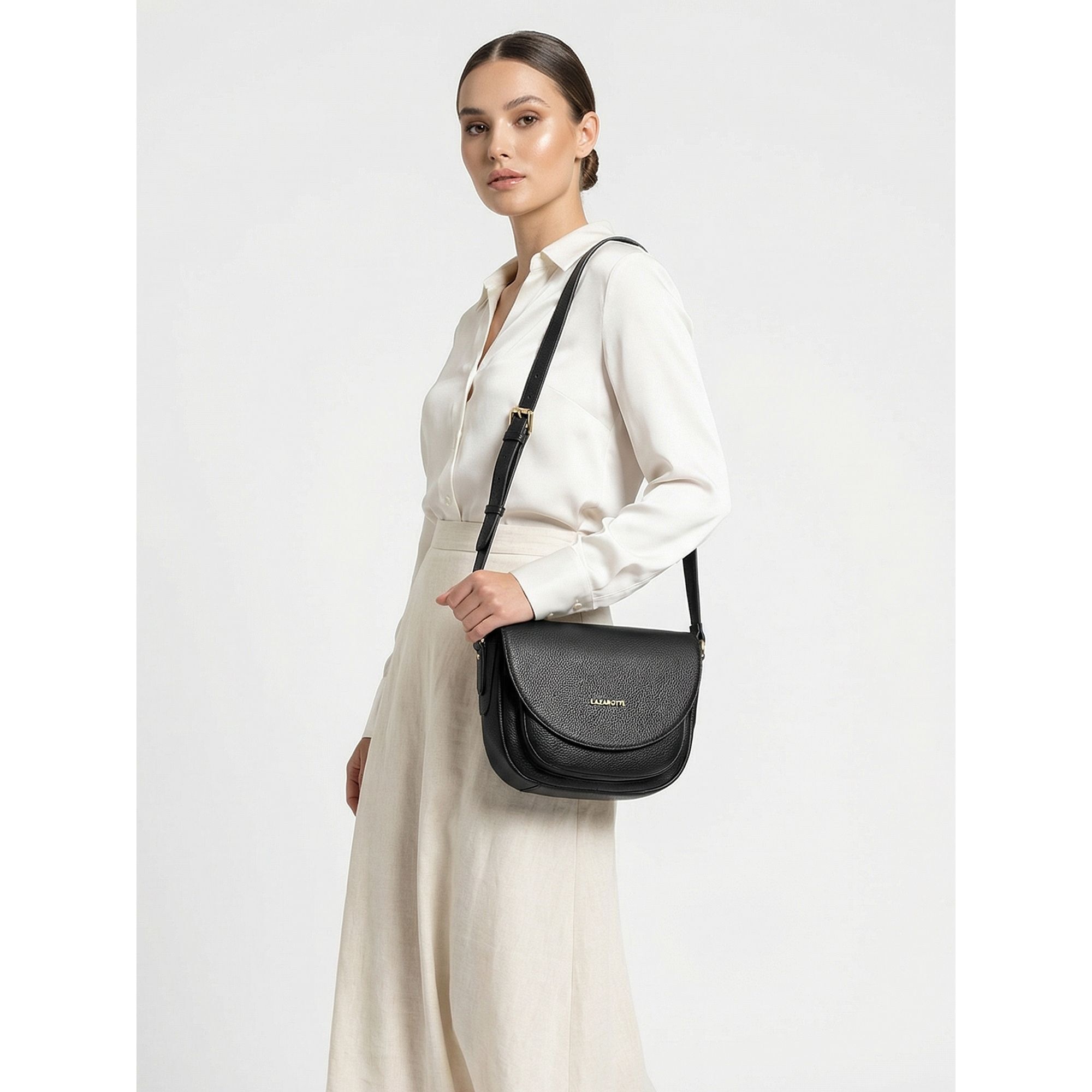 Lazarotti Umhängetasche »Bologna Leather XL Umhängetasche Leder 27 cm«