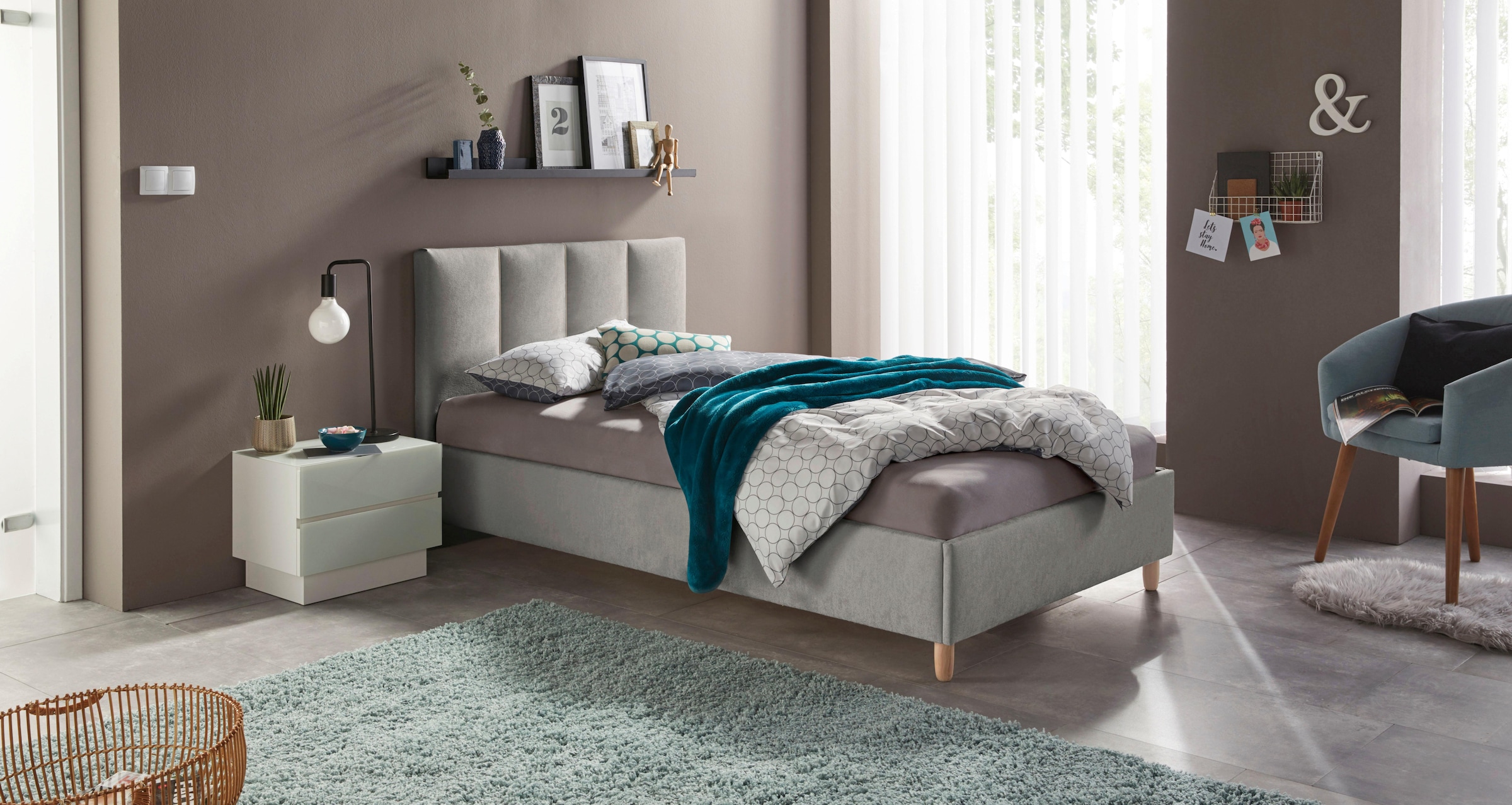 Polsterbett, grau, WESTFALIA SCHLAFKOMFORT, Betten